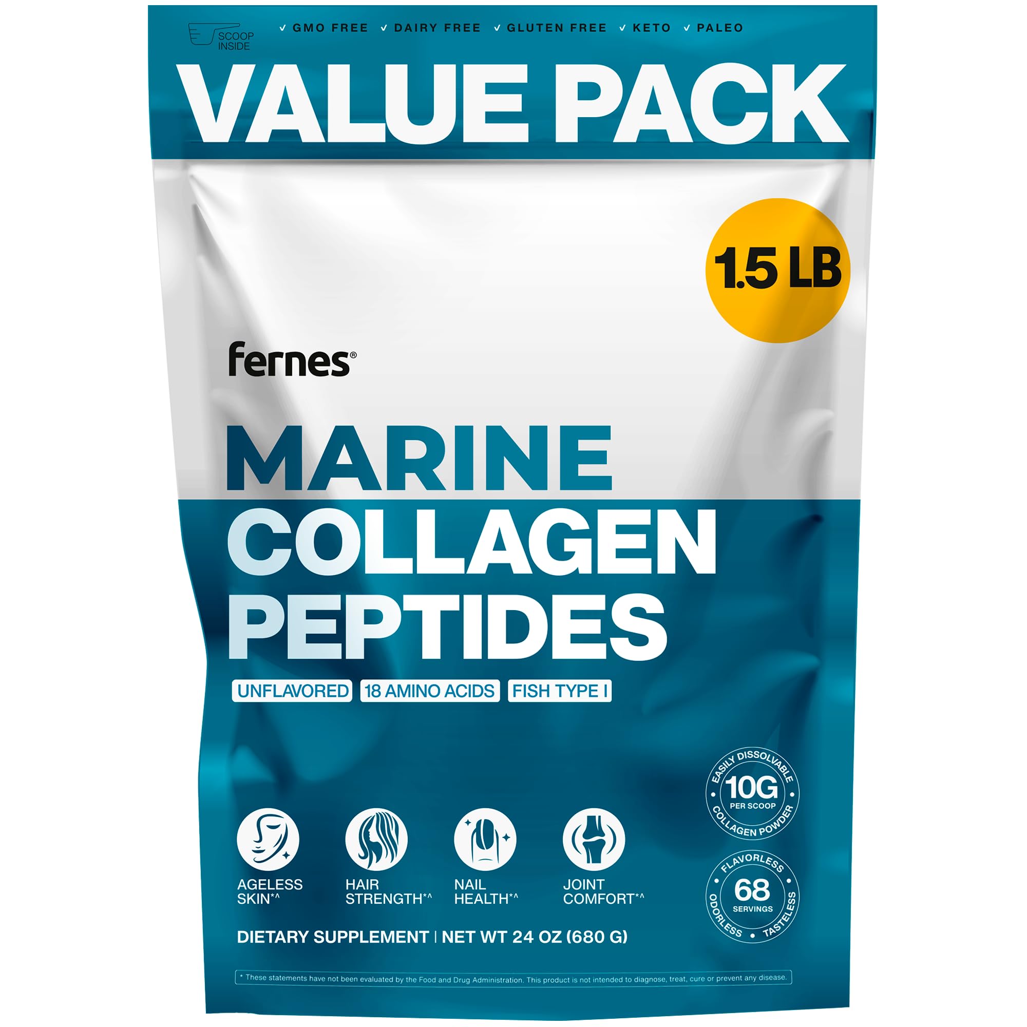 Marine Collagen Powder 1 5lb - Fernes Official Imagery - 1