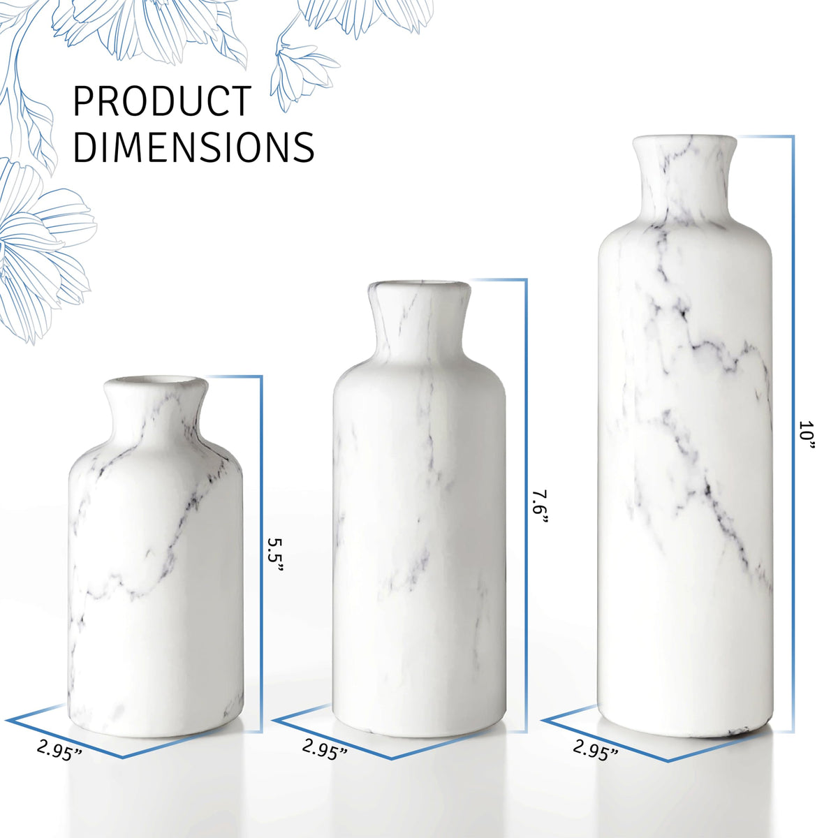 Creative Scents White Marble Look Vases Home Decor - Creative Scents Official Imagery - 4