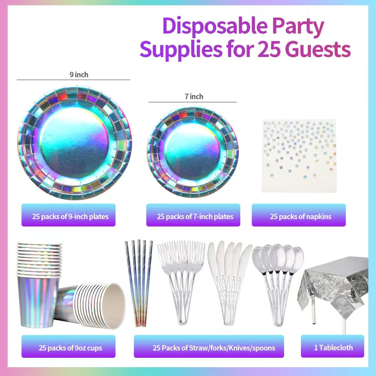 201 piece disposable party tableware set with paper plates - Zyzyphor Official Imagery - 3