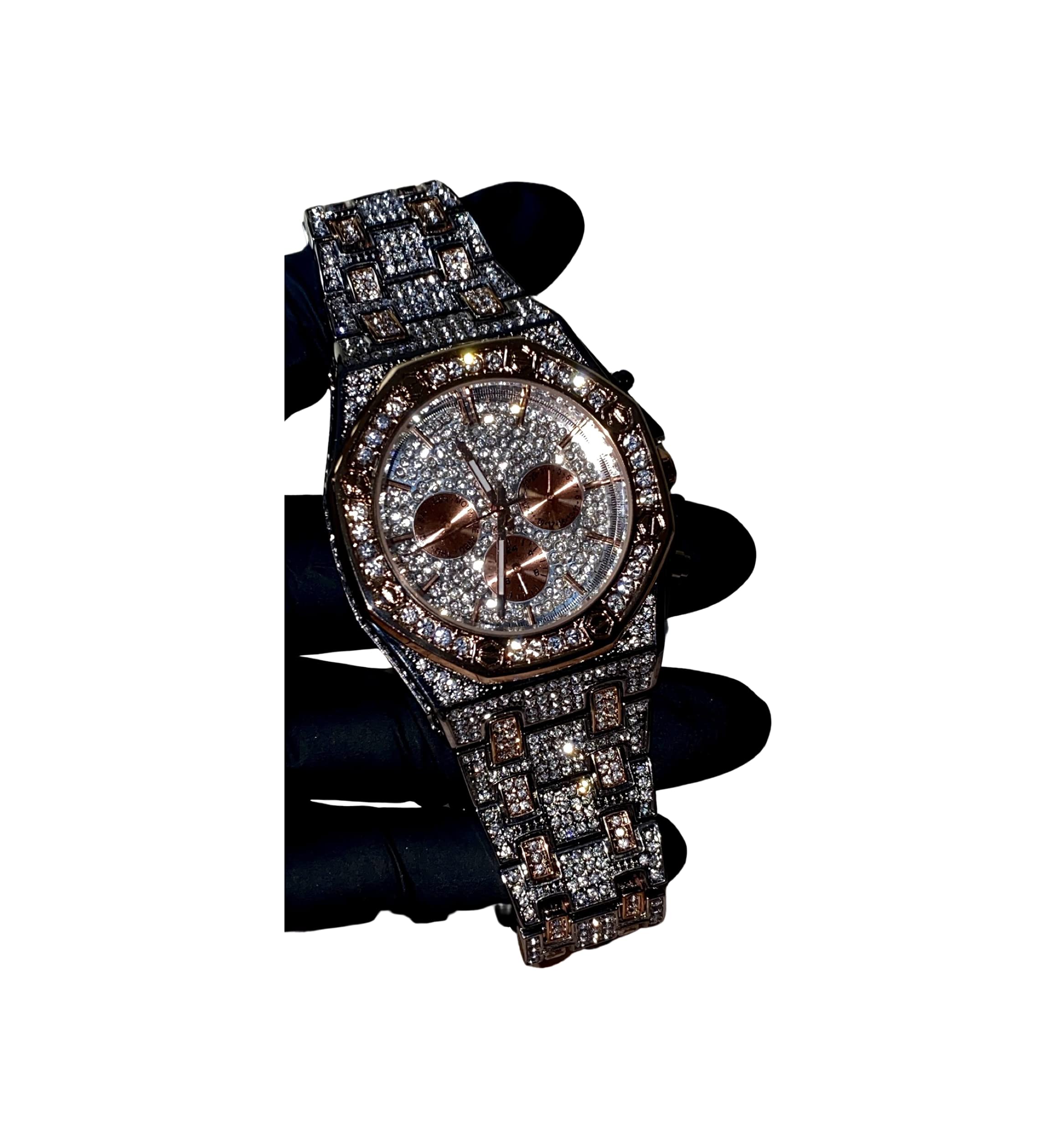 Men's Women Hexagonal 2 Tone Silver Dial Wrist Band Luxury - Product Imagery