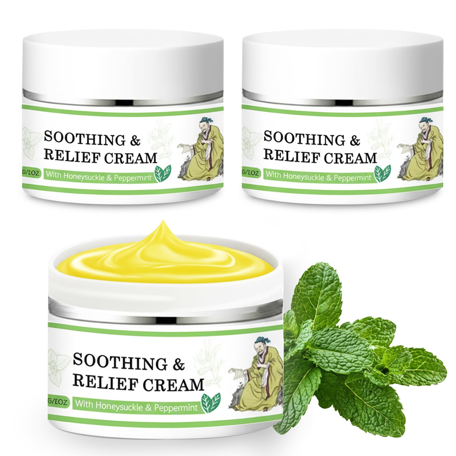 3 Pcs Soothing Relief Cream,Natural Hydrating & Cooling Ointment,30g/1.06oz