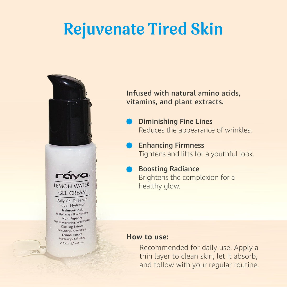Raya Lemon Water Gel Cream Facial Moisturizer for Non - Raya Official Imagery - 3