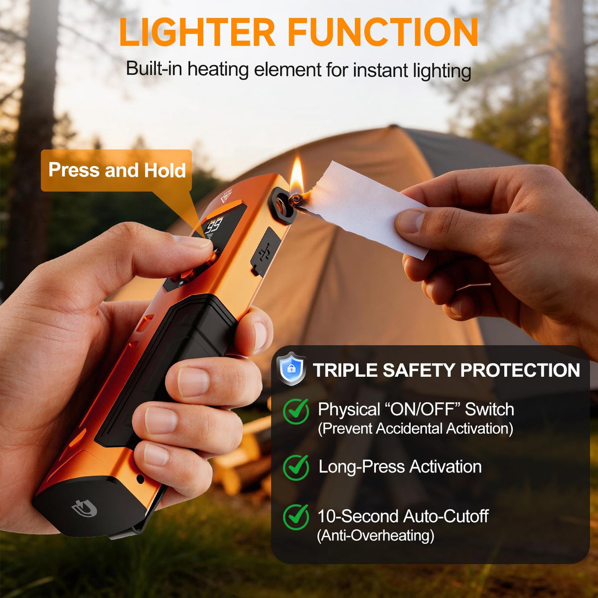 Rechargeable EDC Flashlight 5 in 1 Pocket Light with Red - EWZ Official Imagery - 4