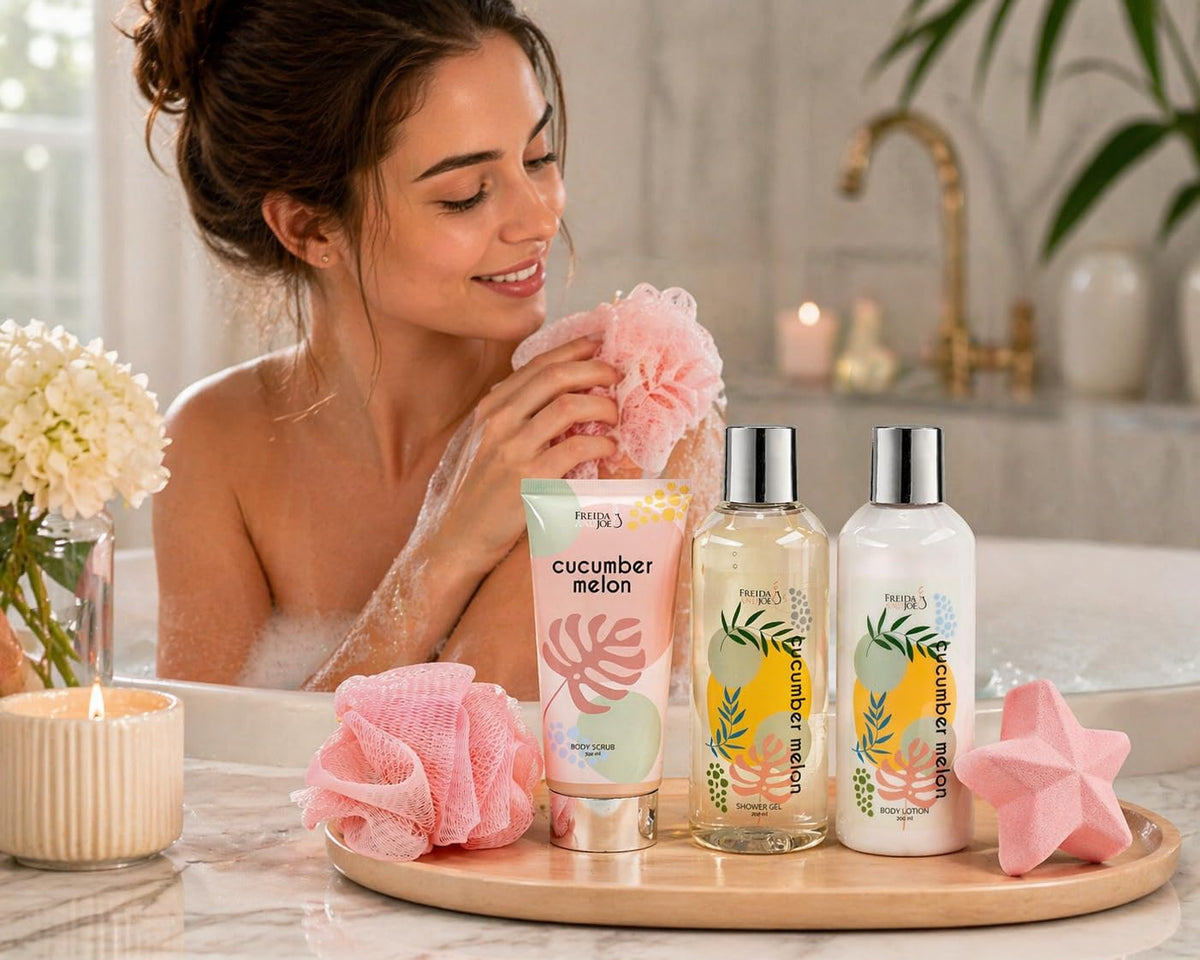 Fragrance Bath Body Cucumber Melon Spa Gift Box for Women - Freida and Joe Official Imagery - 6