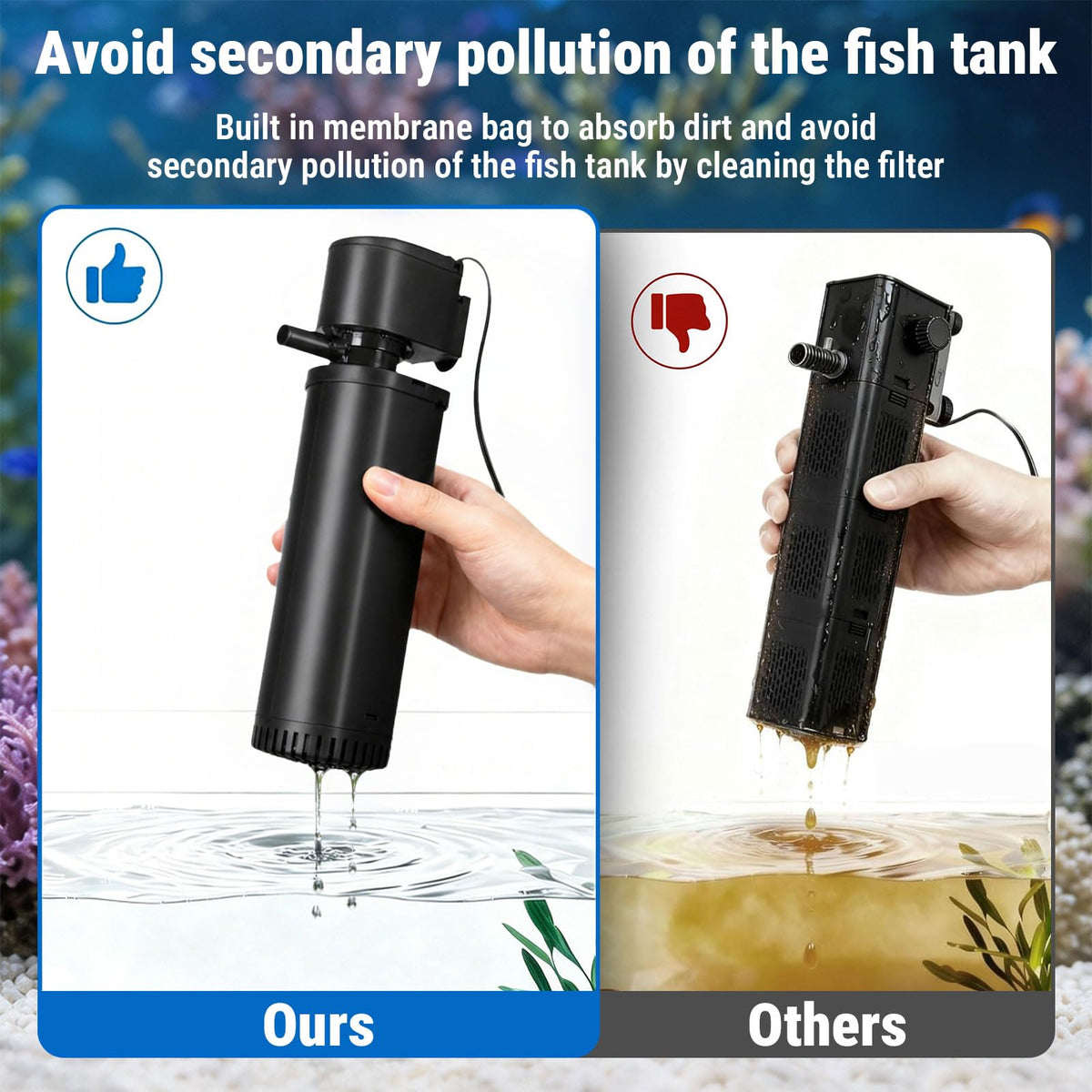 400GPH UV Aquarium Filter for 55 150 Gallon Fish Tank Algae - coospider-repta Official Imagery - 4