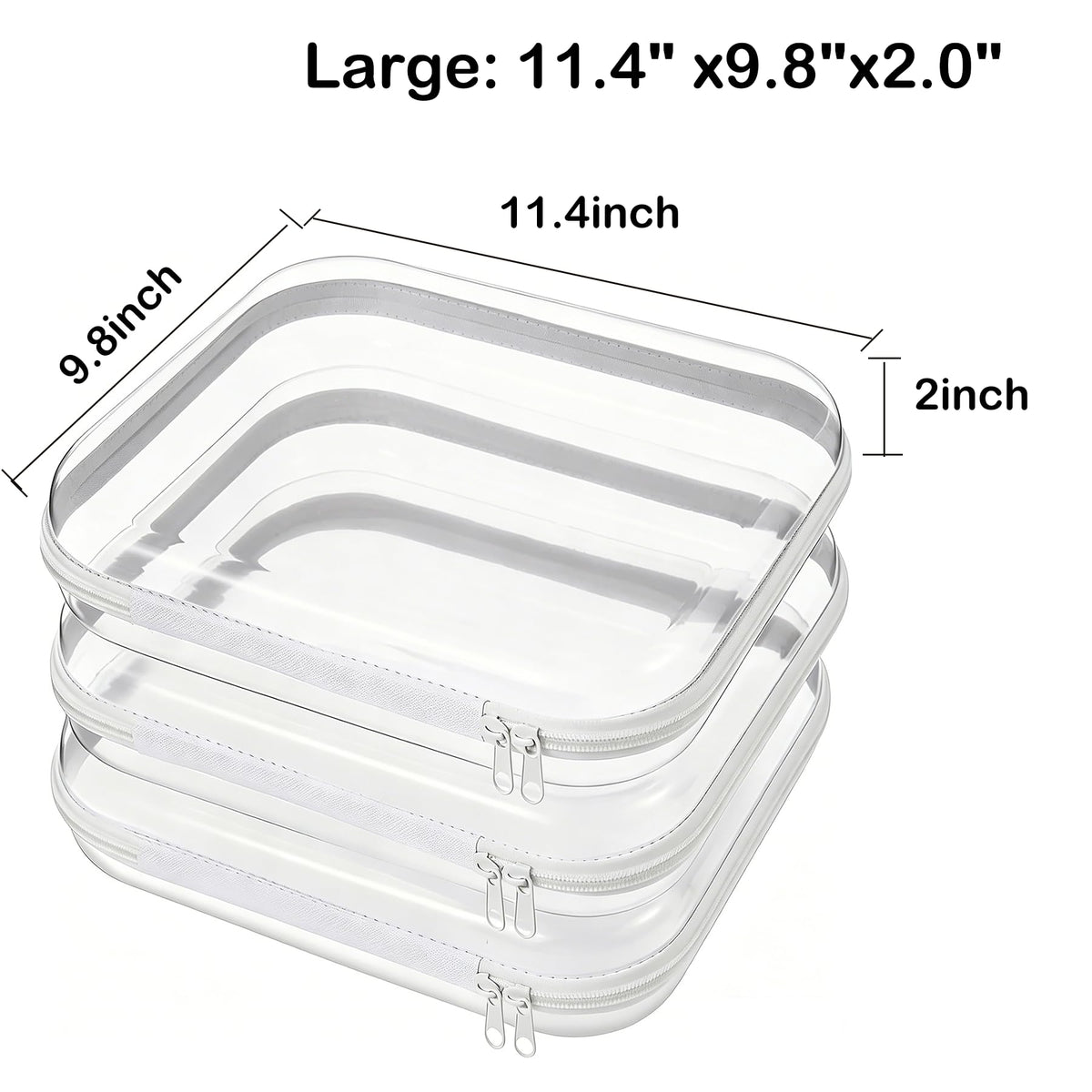 Clear Hard Shell Zipper Case Transparent Cosmetic Bag - JJYYC Official Imagery - 4