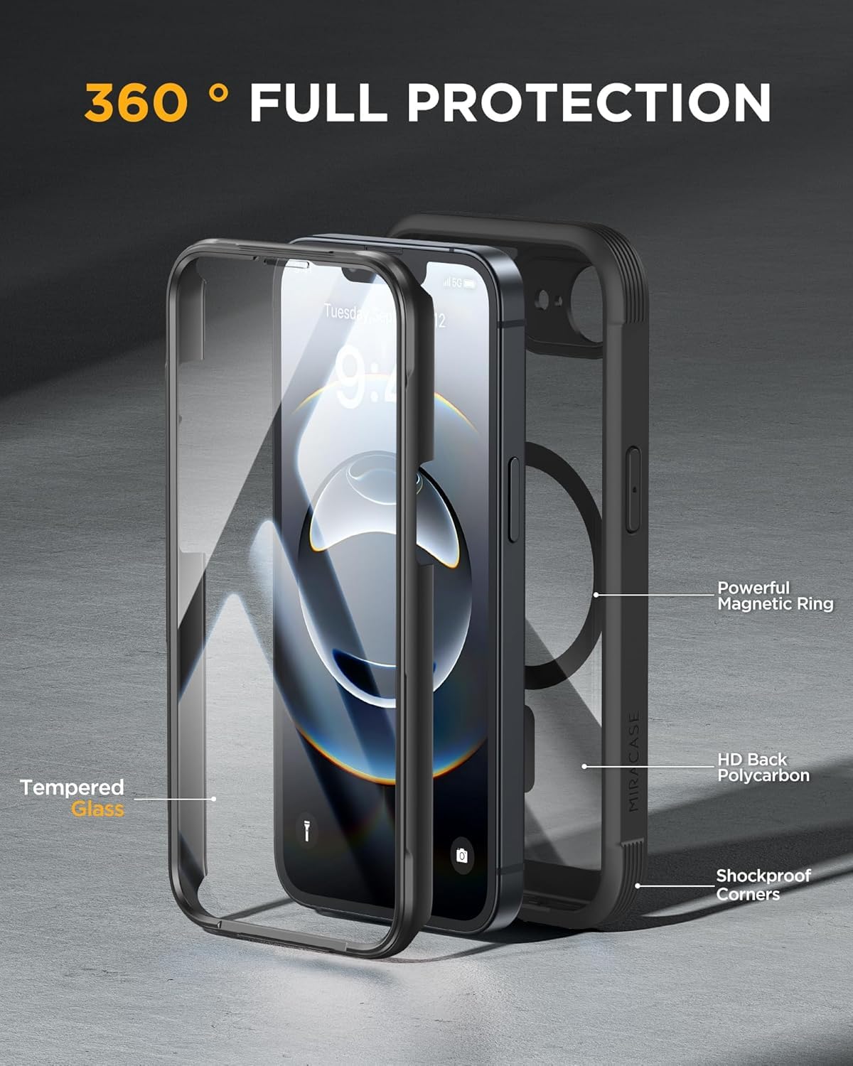 miracase for iPhone 17e Case & iPhone 16e Case, Full-Body Phon... - Miracase Official Product View 3