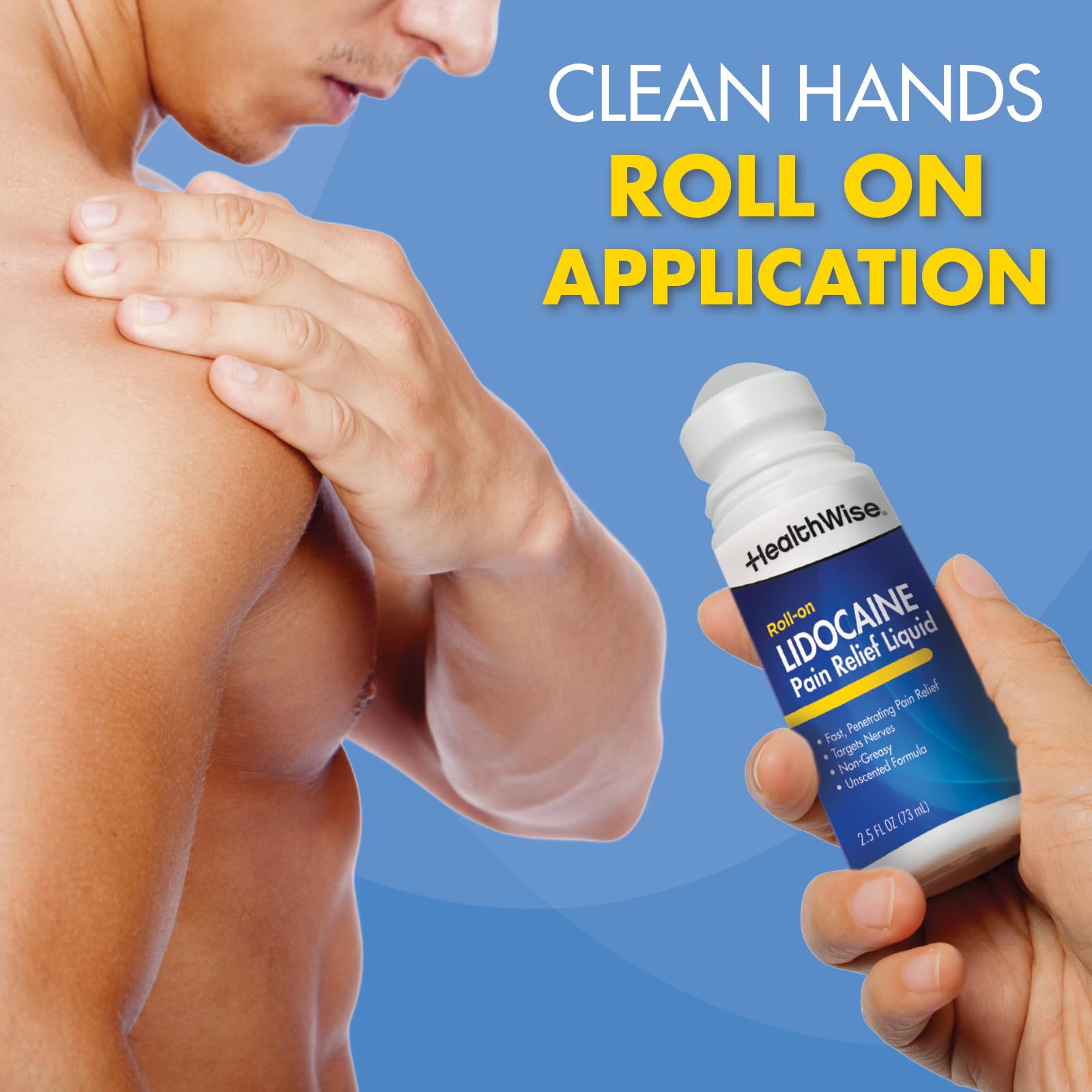HealthWise 4% Lidocaine Roll-On, 2.5 oz