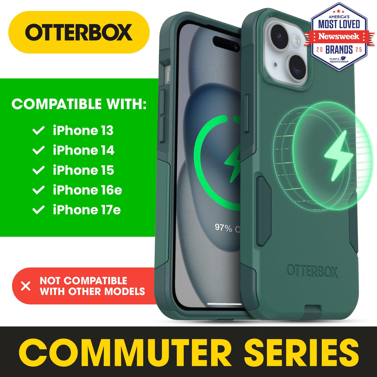 OtterBox iPhone 17e 16e 15 14 13 Commuter MagSafe Case - Premium Selection Official Imagery - 3