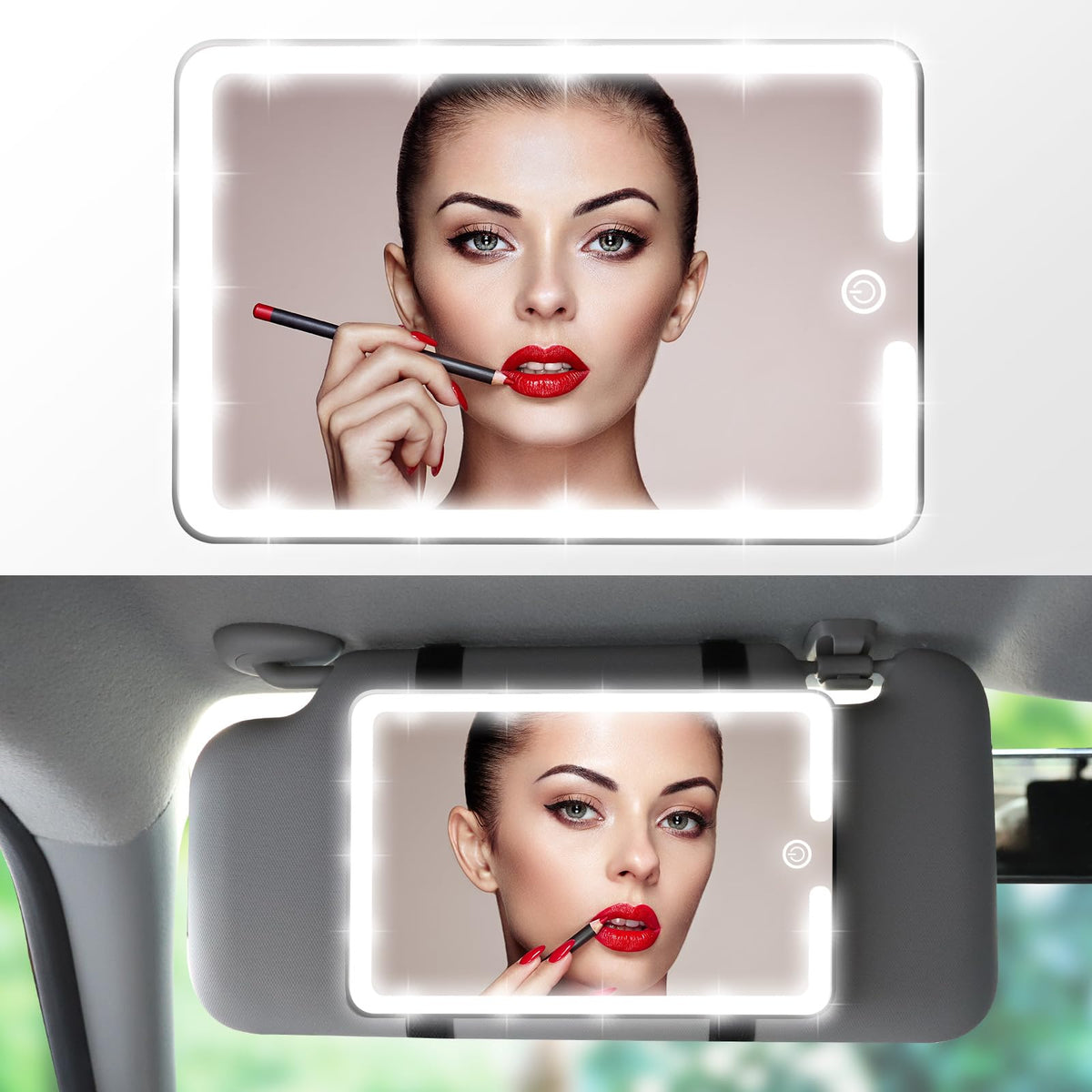 2PCS LED Mirror for Car Sun Visor Accessories Mid Size Car - saiggnyy Official Imagery - 3