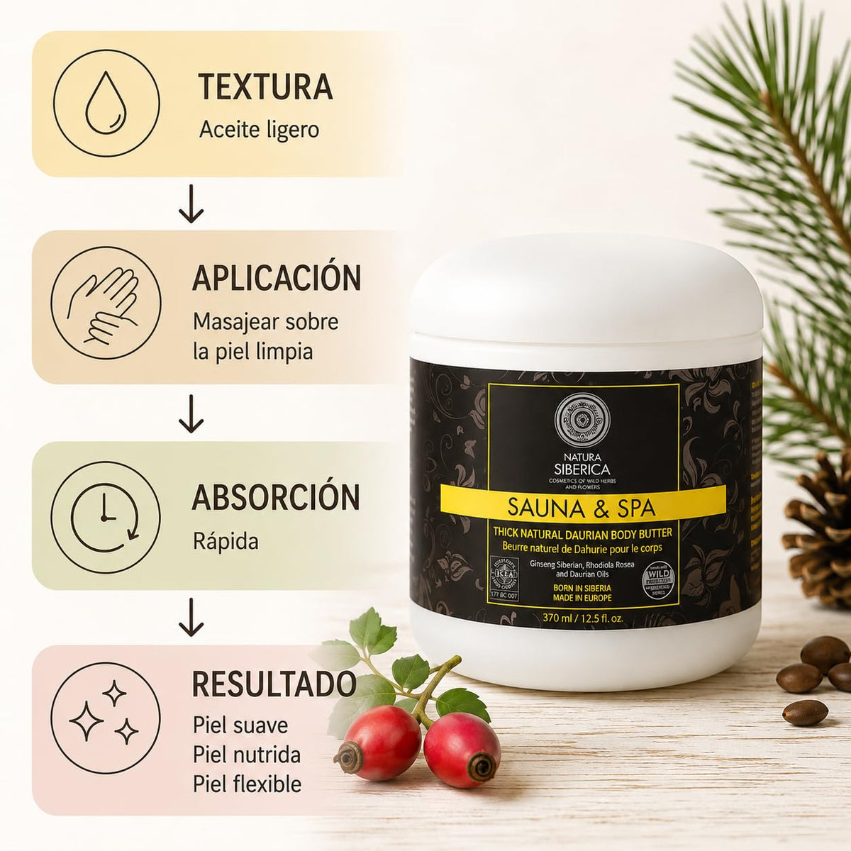 Natura Siberica Sauna SPA Natural Rich Daurian Body Butter - Natura Siberica Official Imagery - 8