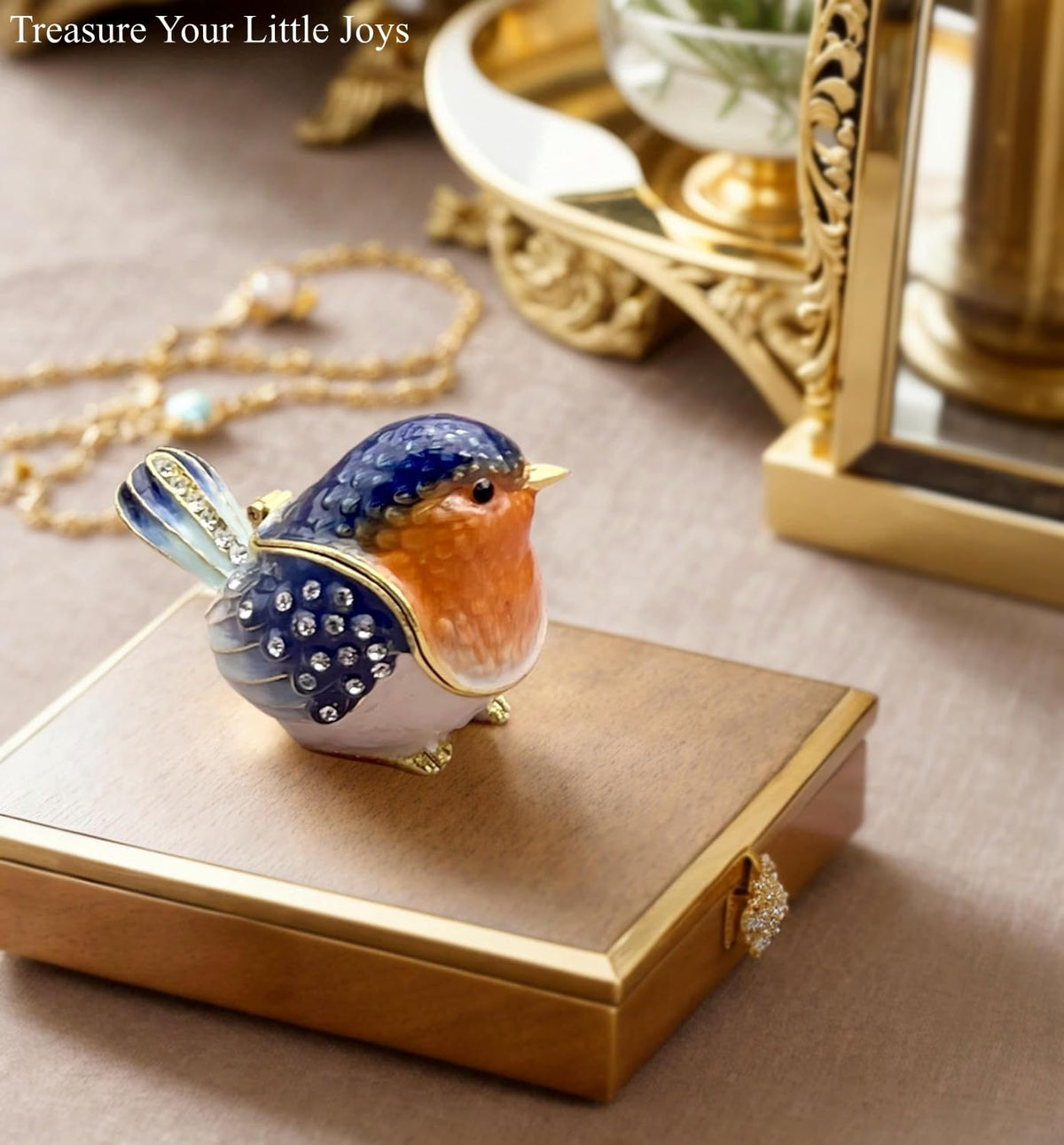 Robin Bird Jewelry Trinket Boxes Hinged Ring Box Collectible - JWT Astyle Official Imagery - 3