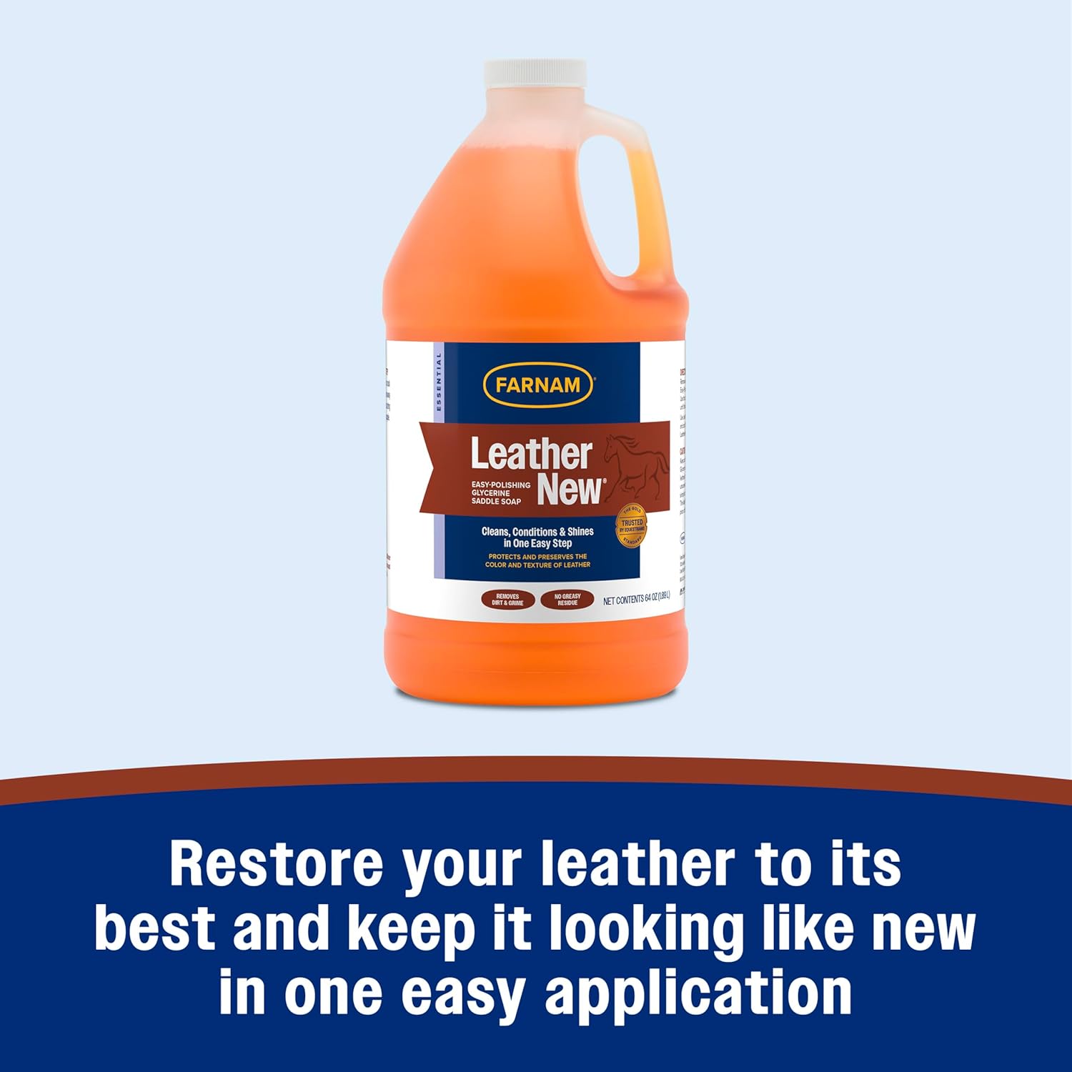 Farnam Leather Easy-Polishing Glycerine Saddle Soap and Leather Cleaner for maintaining and cleaning equestrian saddles and leather gear