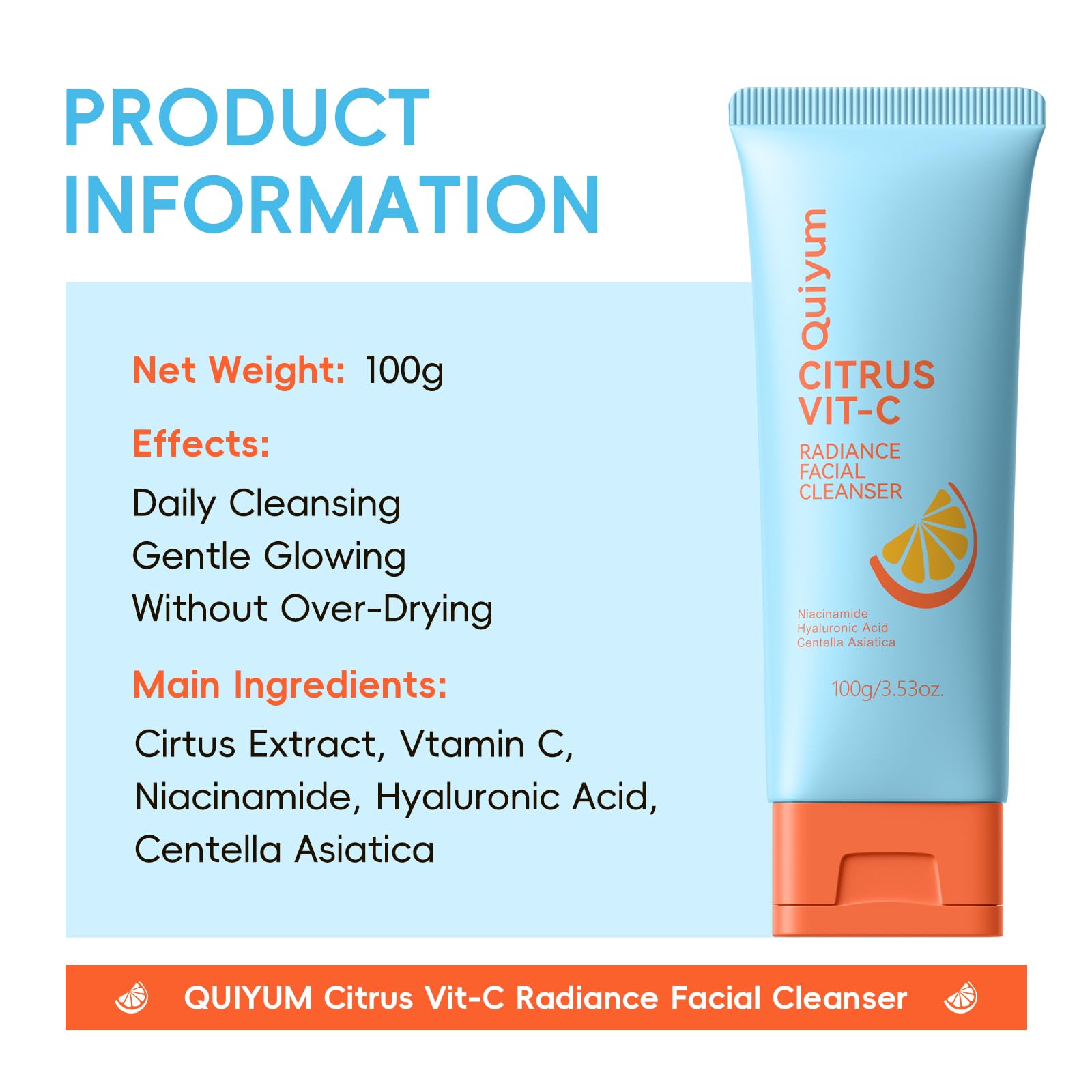 Citrus Vitamin C Skincare Set (5-Piece) – Facial Care Routine Kit - QUIYUM
