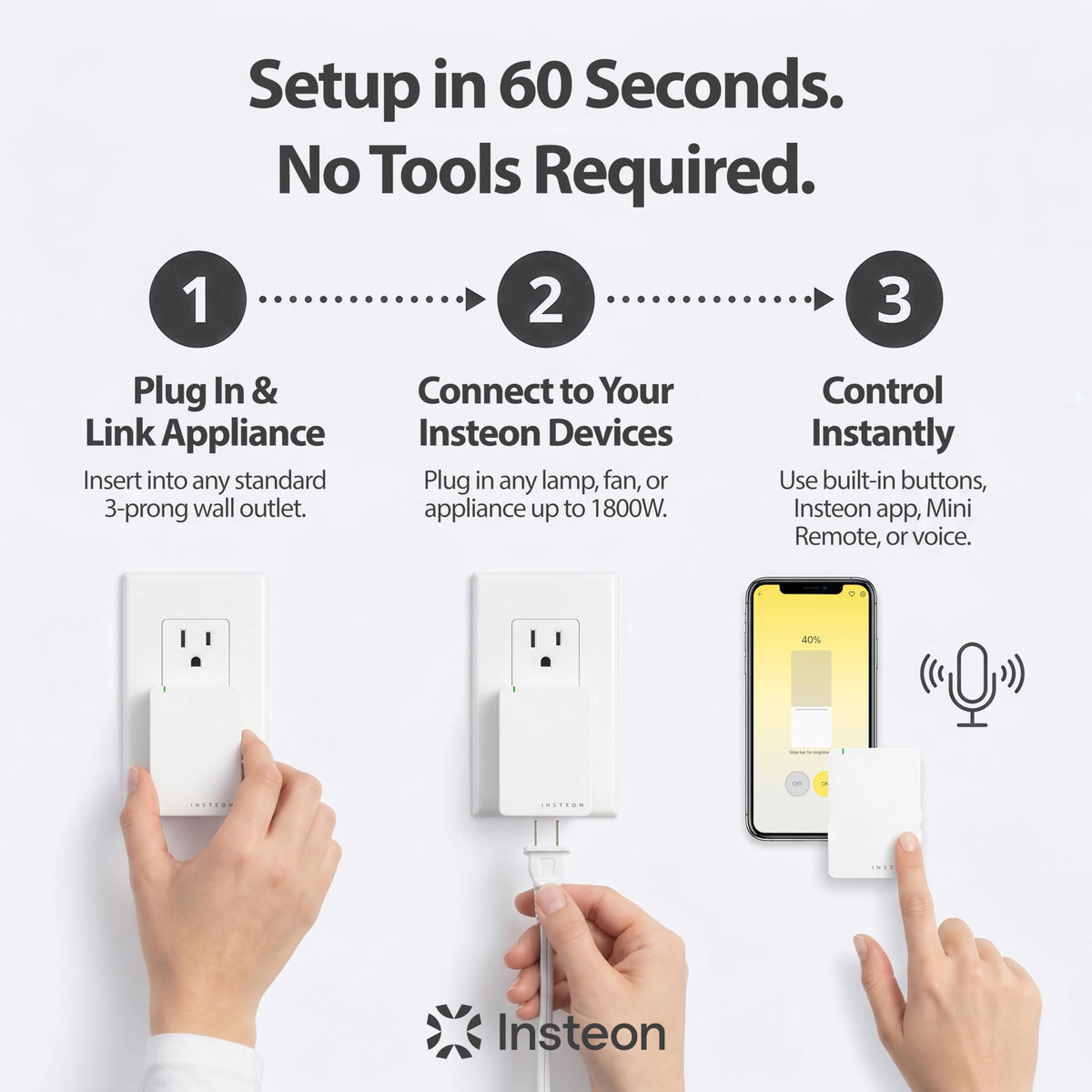 Insteon Smart On Off Plug in Module 1800W Indoor Smart - Insteon Official Imagery - 4
