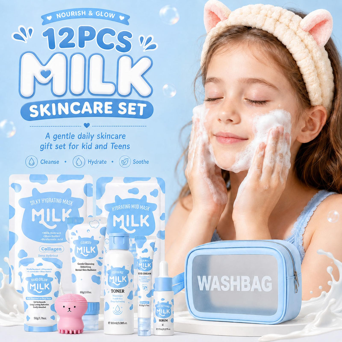 Milk Skin Care for 10 12 Kids Teens Moisturizing Facial - firstfly Official Imagery - 3