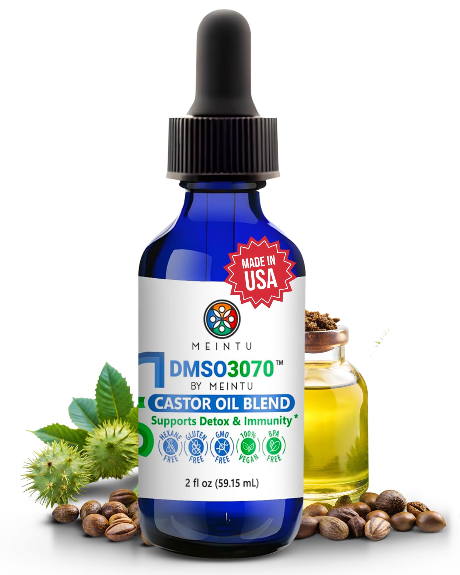 DMSO Castor Oil Pure Cold Pressed Organic Blend Supports - MEINTU Official Imagery - 1