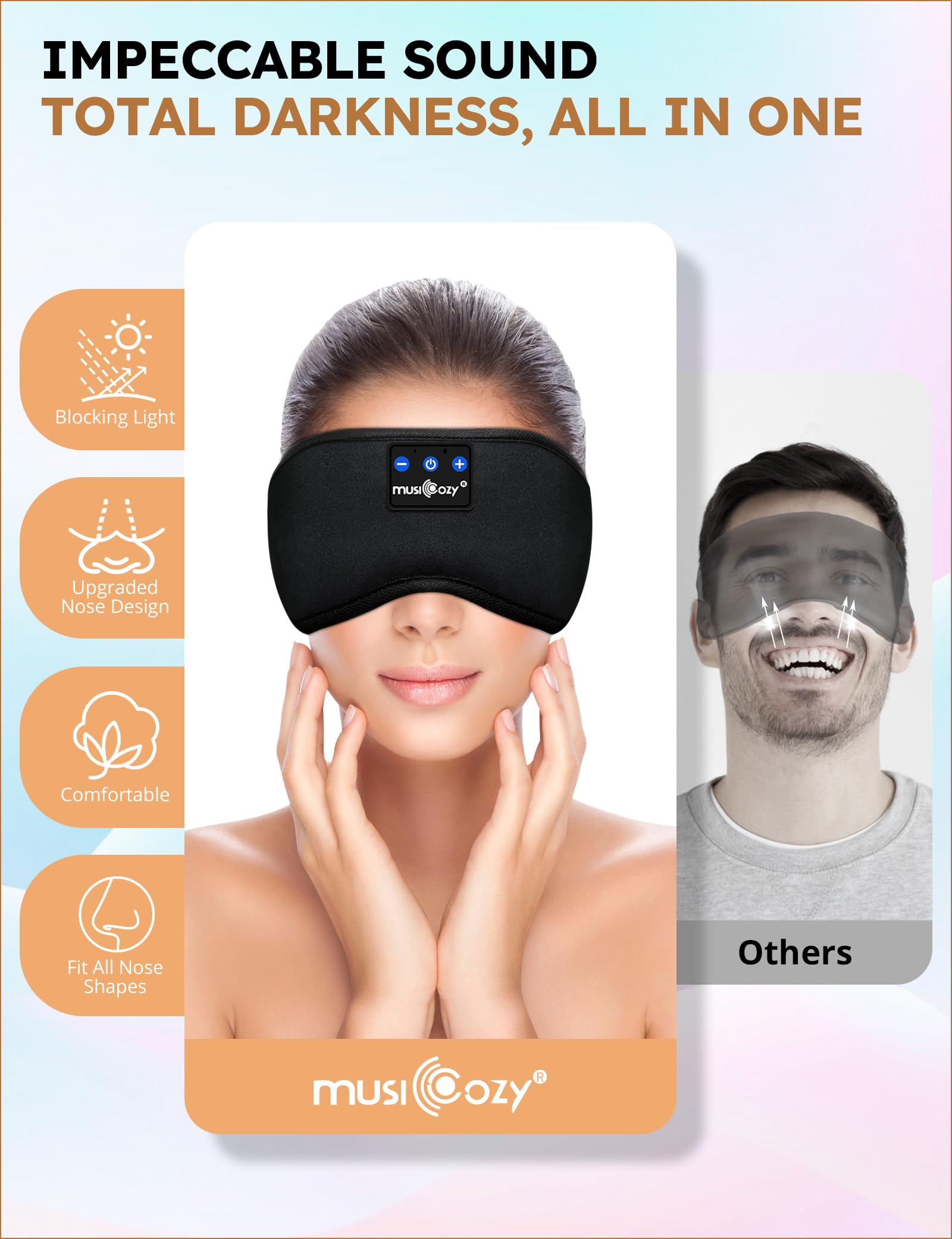 MUSICOZY Sleep Headphones Bluetooth 5.4 Sleep Eye Mask with HD Speakers - MUSICOZY Official Product View 5