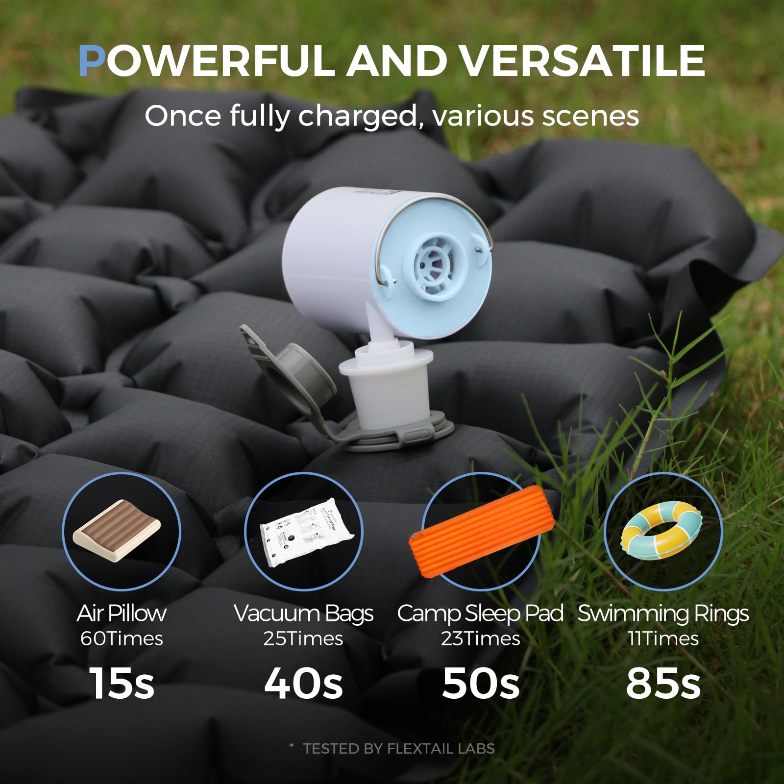 FLEXTAILGEAR Air Pump for Inflatables, Portable Electric Air Pump - View 3