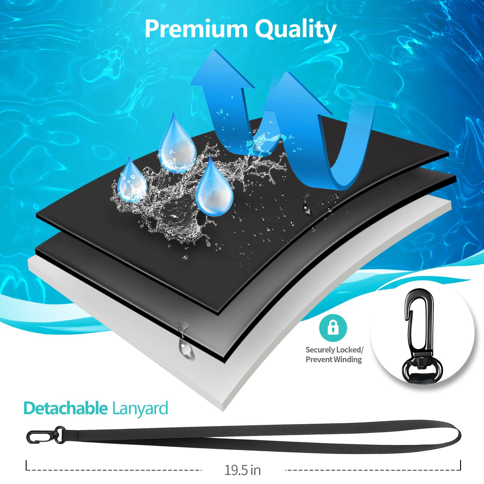 6 Pack 8.5" Waterproof Cell Phone Pouch - newppon Official Product View 5