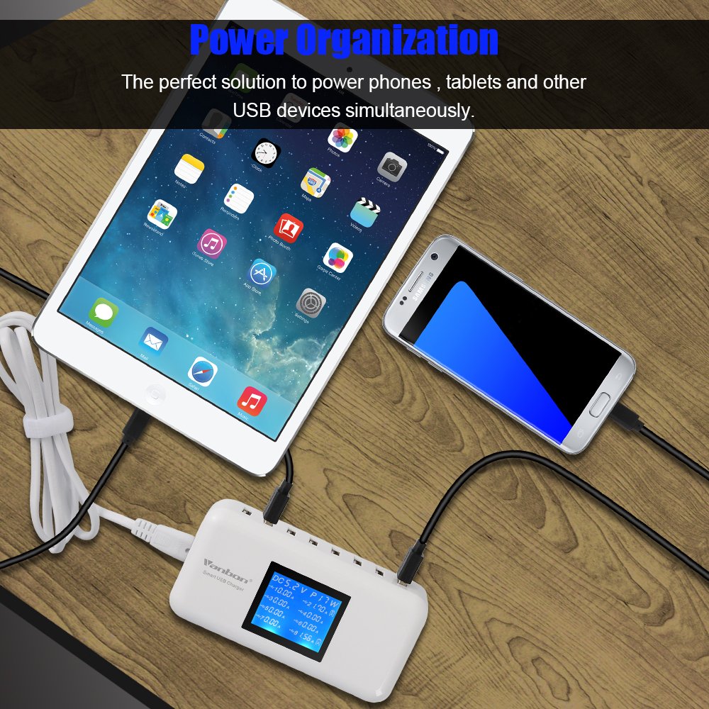 60W 12A 8 Port Desktop Charging Station Multiple USB Multi - veebon Official Imagery - 5