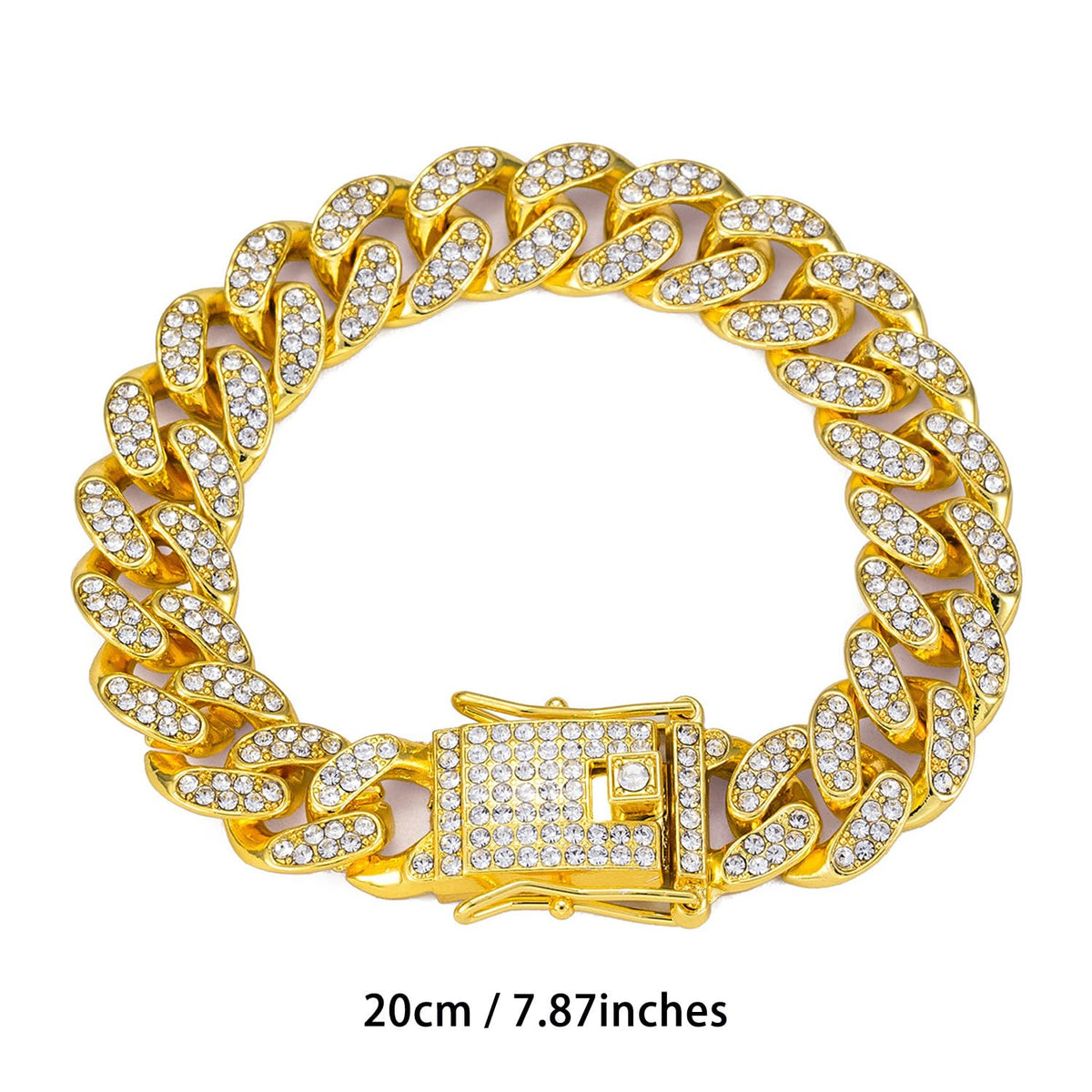 Hip Hop Cuban Link Bracelet Watches Set for Men Iced Out - HUNRUY Official Imagery - 5