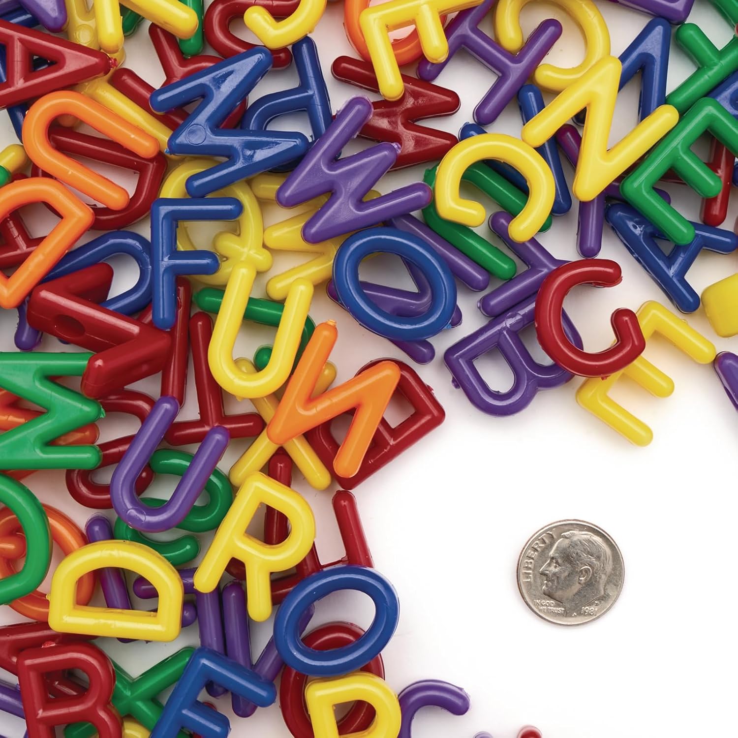 Colorations LETBD big letter beads in various colors, plastic alphabet beads for arts and crafts projects, 300 pieces.