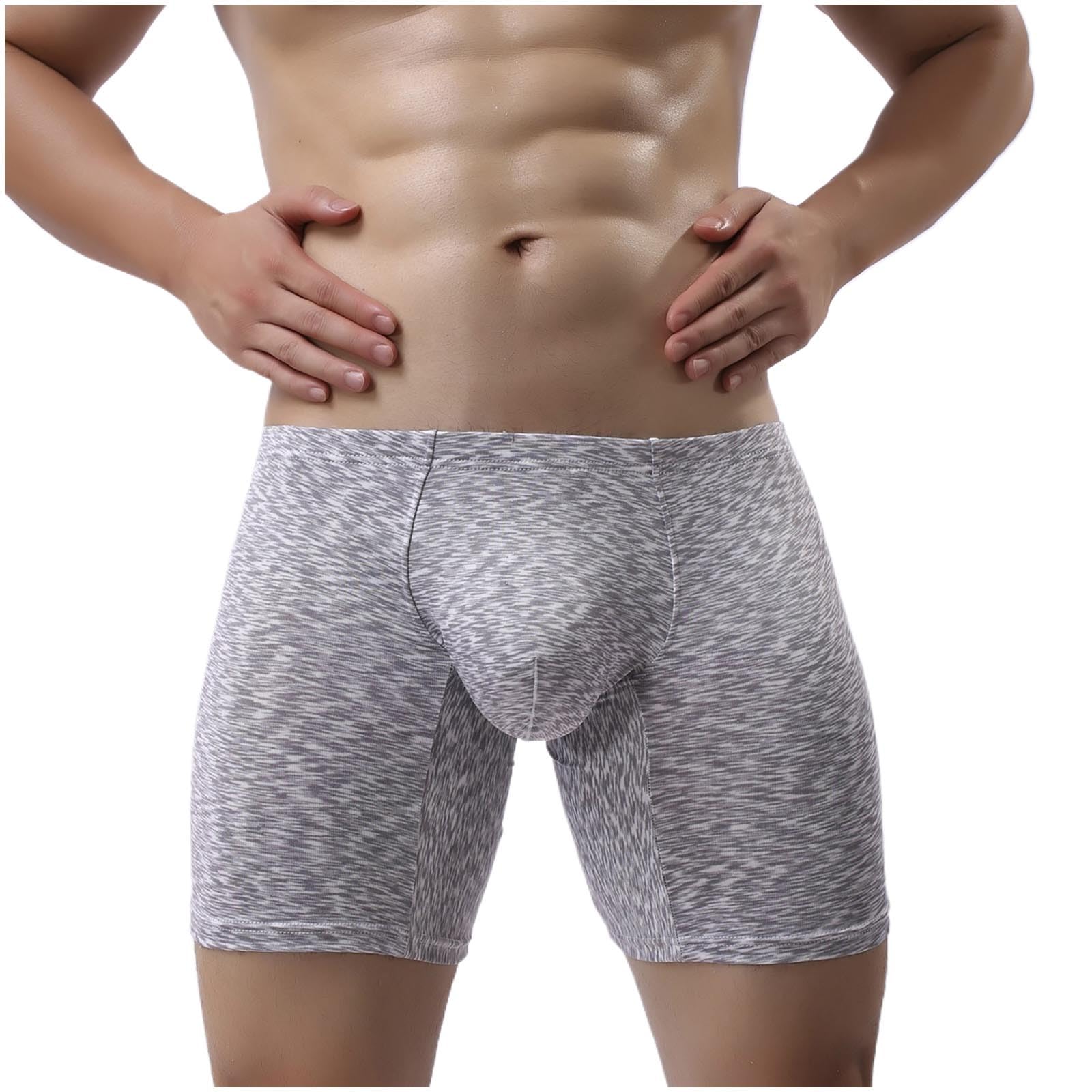 Long Leg Boxer Briefs for Men Compression Stretchy Cotton Underwear Bi - View 9