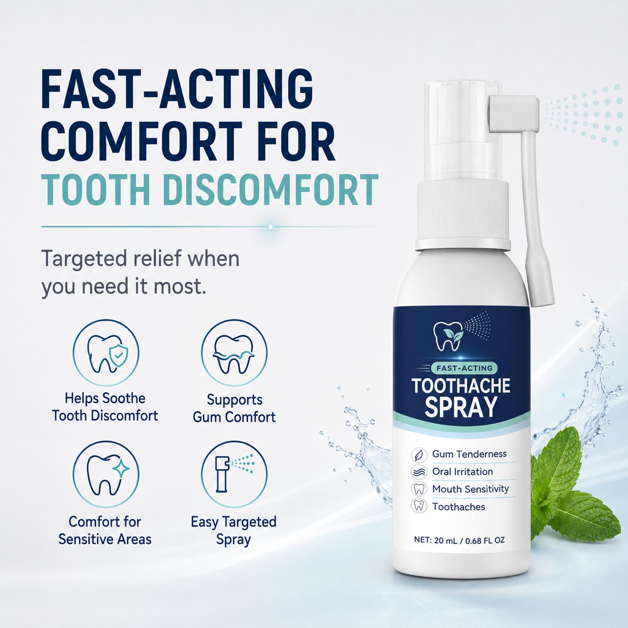 OLNUITEXL Oral Discomfort Relief Spray for Adults 20mL