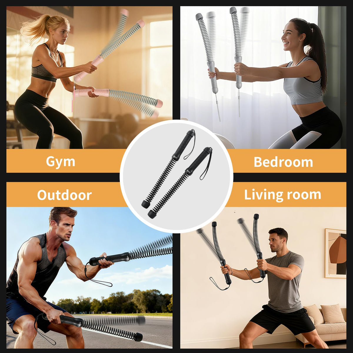 Portable Heavy Duty Ropeless Battle Ropes for Home Gym - Paoba Official Imagery - 3