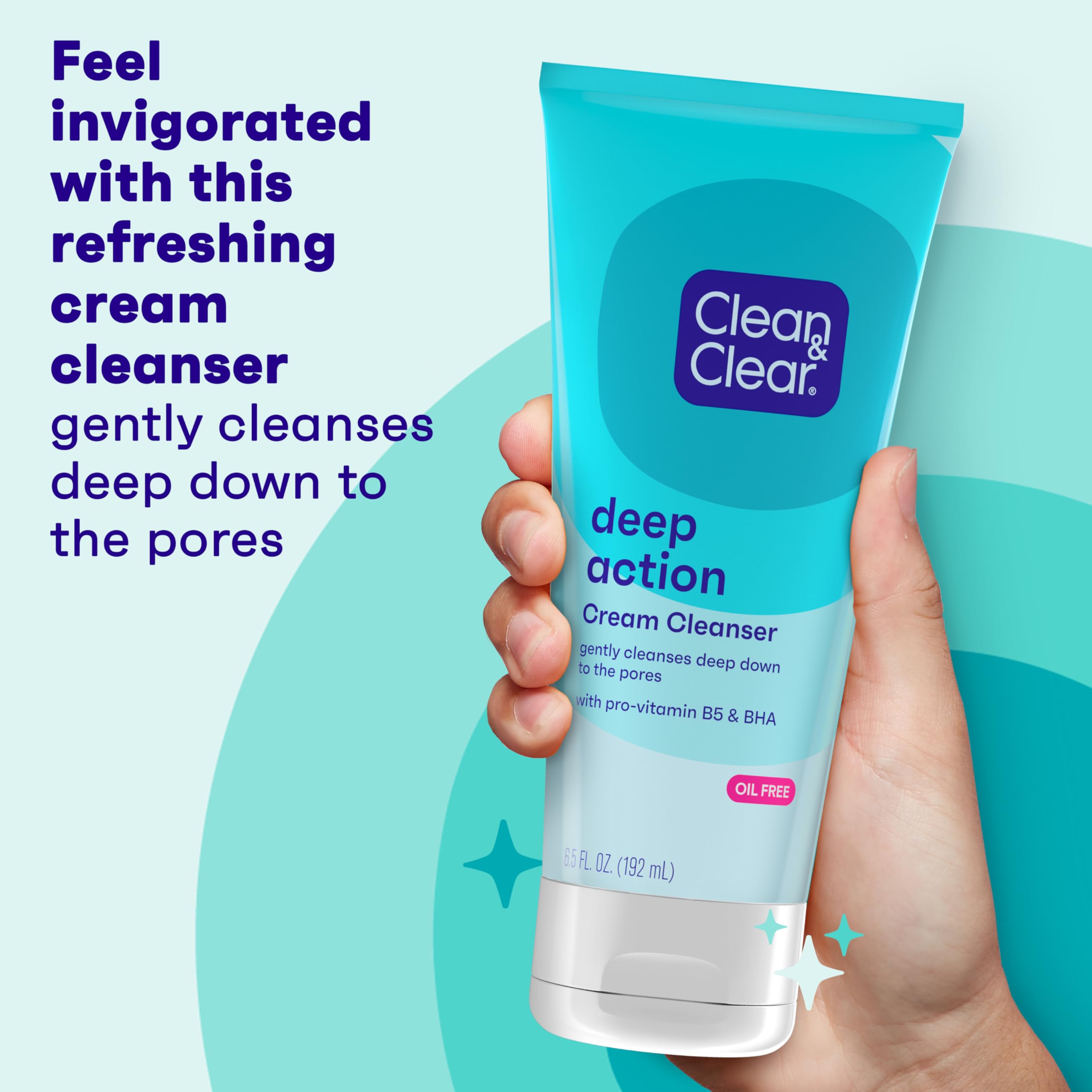 Clean Clear Oil Free Deep Action Cream Facial Cleanser - Clean & Clear Official Imagery - 3