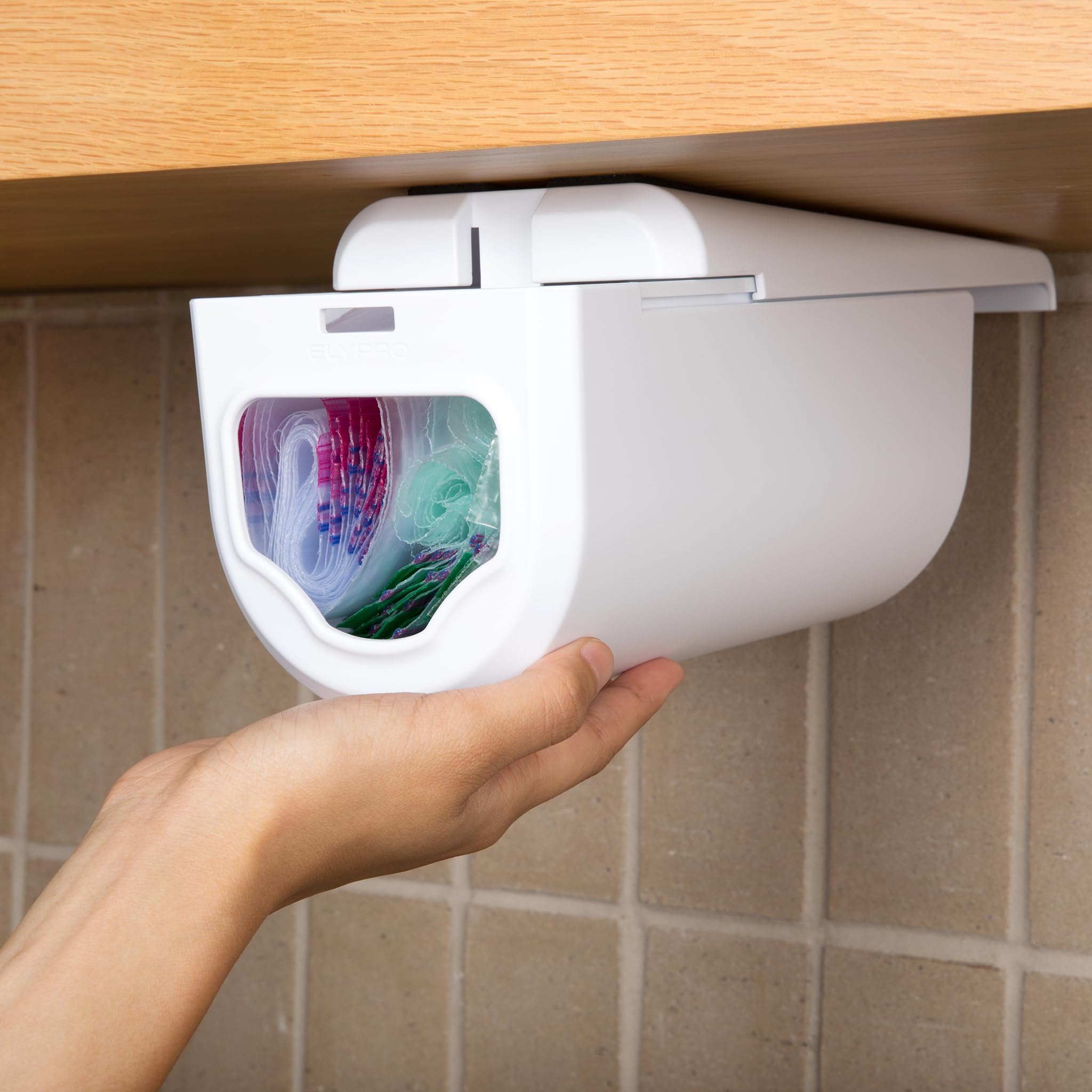 ELYPRO Under Cabinet Sandwich Bag Holder & Dispenser - View 5