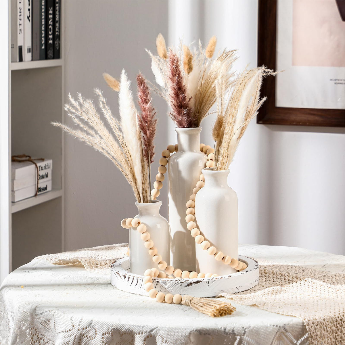 5 Pcs Coffee Table Decor Set White - Tiangrid Official Imagery - 7