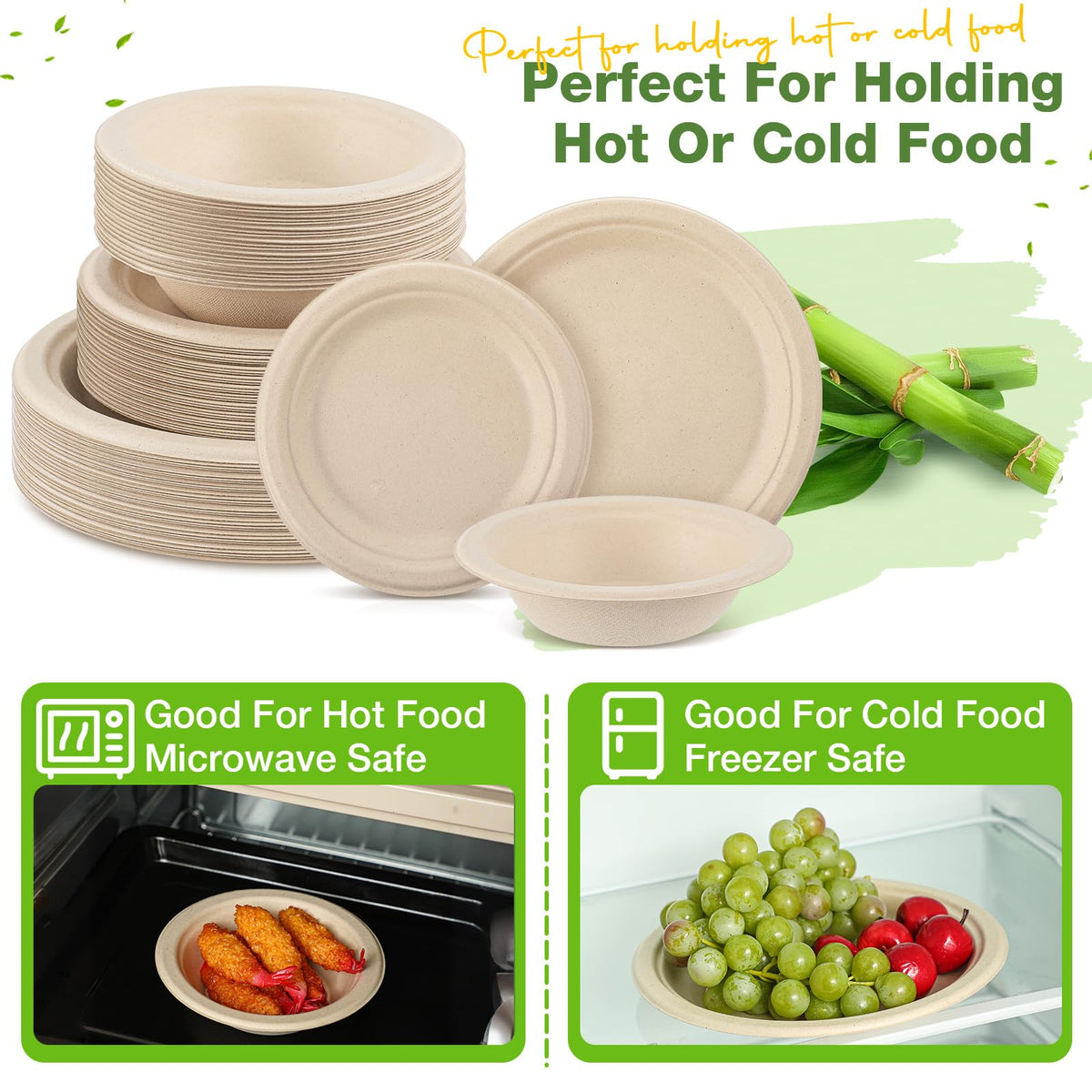 Havawish 150 Pcs Compostable Paper Plates and Bowls Set 7 - Havawish Official Imagery - 6
