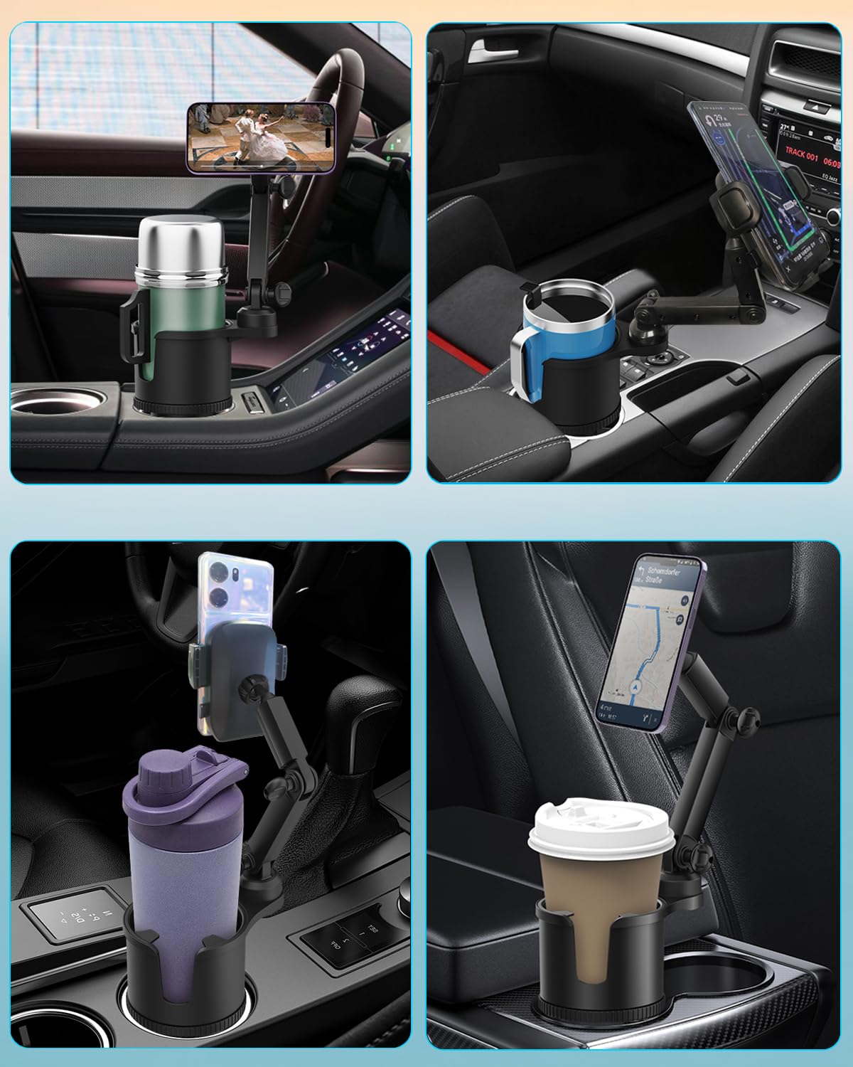 Easkkty 2-in-1 Cup Phone Holder for Car, 360° Adjustable Car Phone Mount - Easkkty Official Product View 6