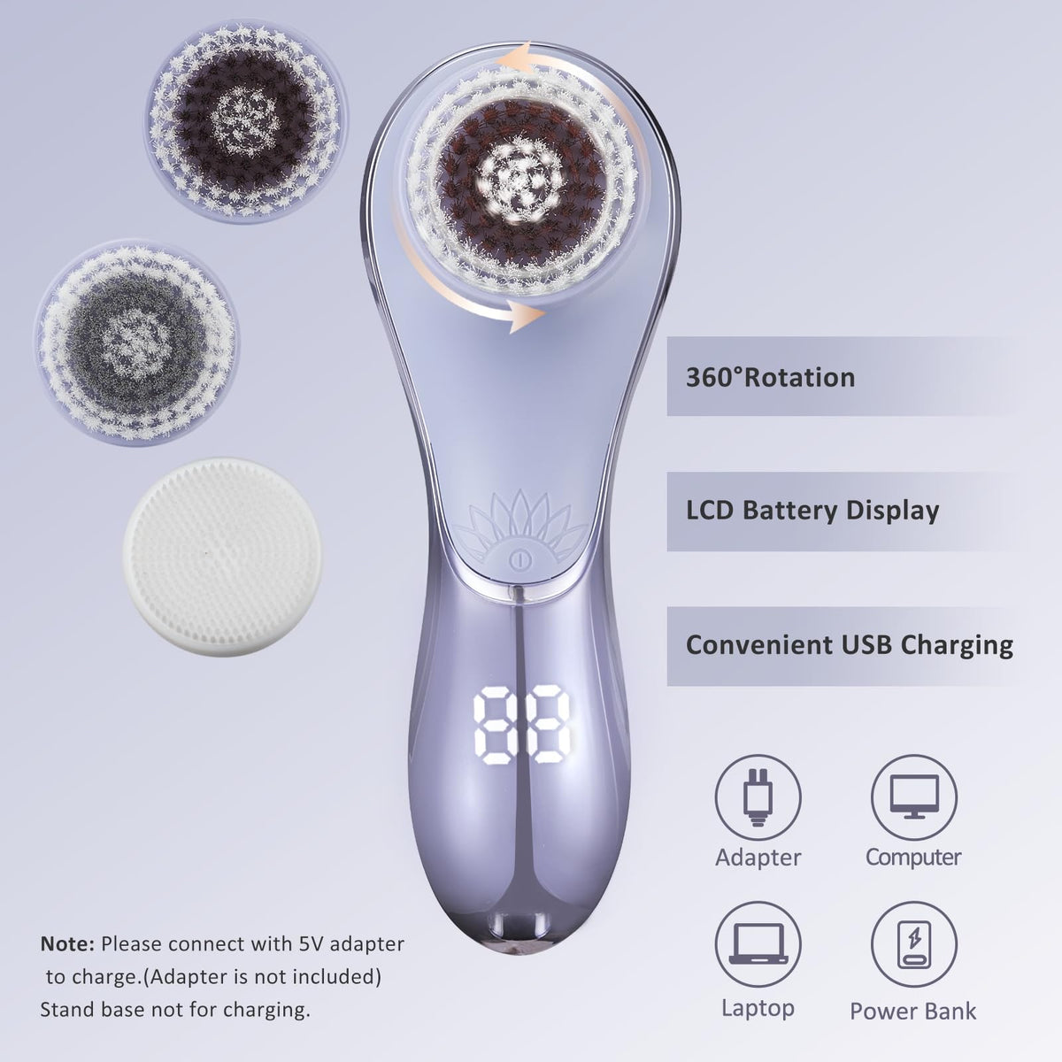 Facial Cleansing Brush Rechargeable Electric Face Scrubber 2 - Gaurins Official Imagery - 8