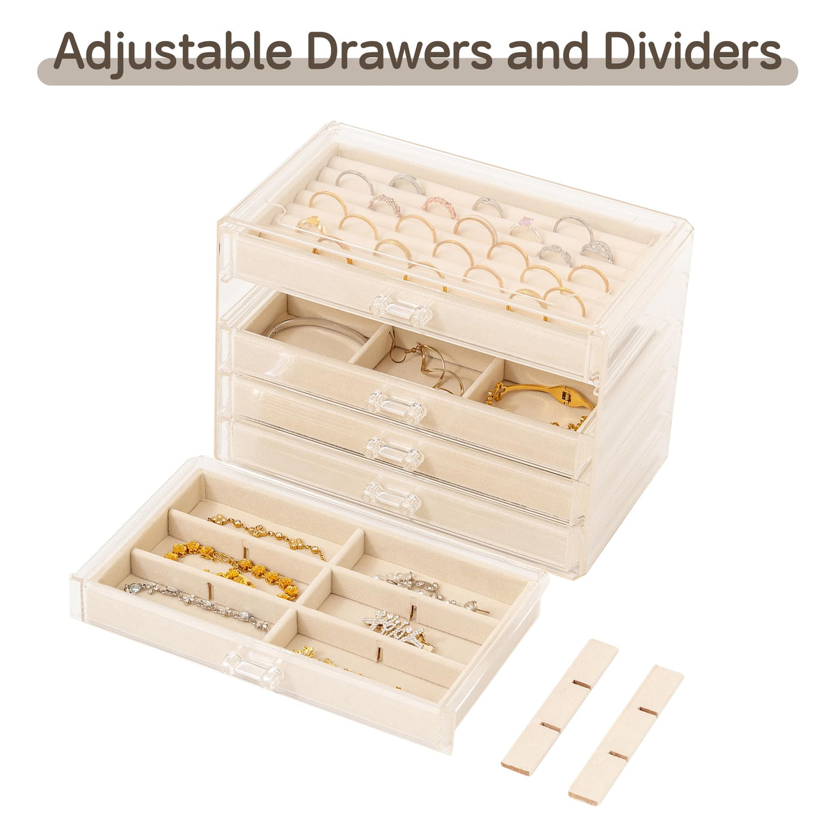 Acrylic Jewelry Box 5 Layer Jewelry Organizer with Drawers - Frebeauty Official Imagery - 6