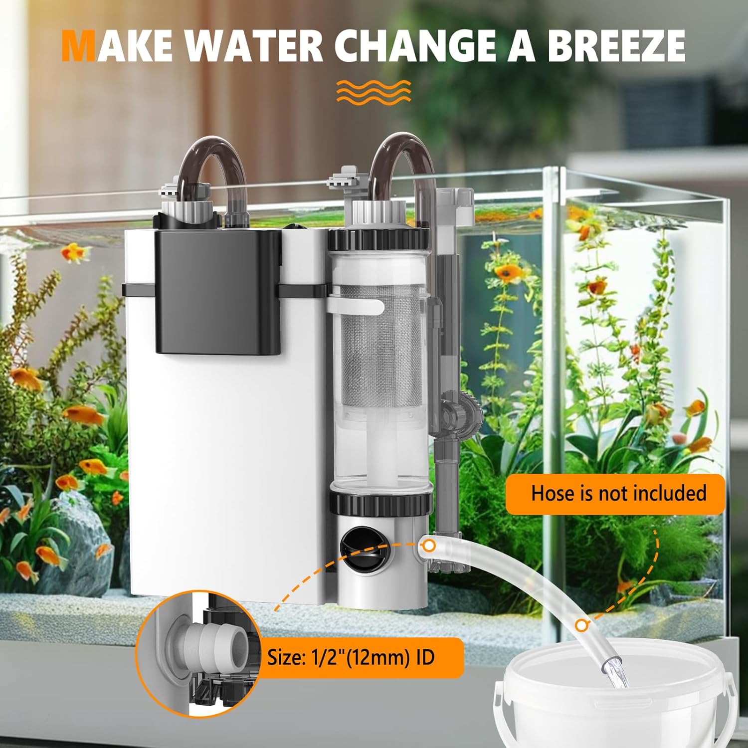 Hygger Hang-On Aquarium Filter – 30 Gal, 3-Stage Filtration