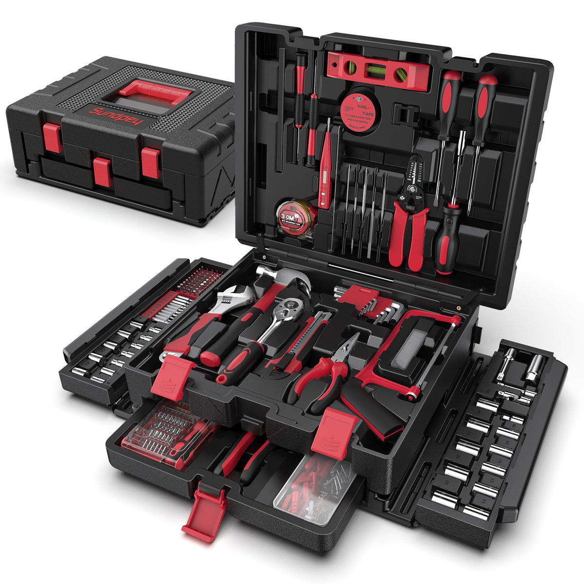 Sundpey 379 Pcs Portable Complete Home and Auto Tool Kit - Sundpey Official Imagery - 1