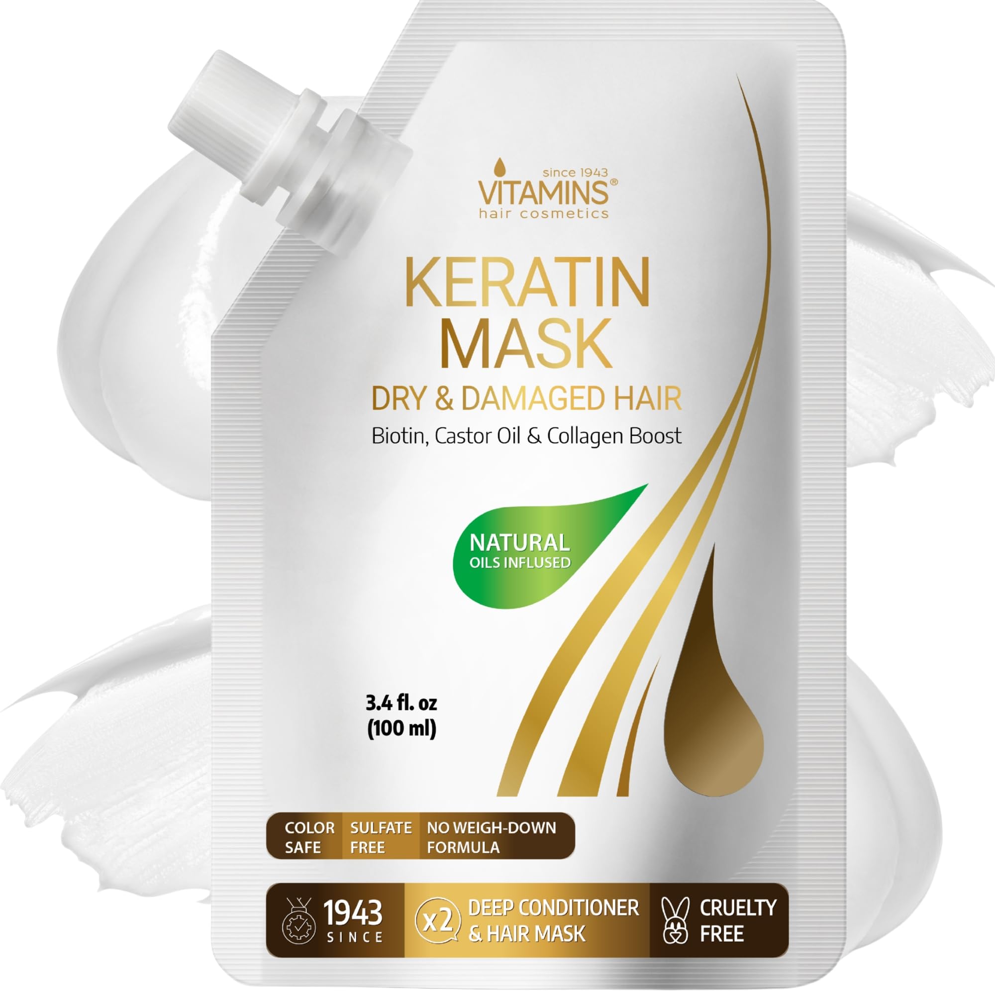 VITAMINS hair cosmetics Keratin Hair Mask - Protein Repair Keratin Treatment Deep - VITAMINS hair cosmetics Official Product View 10