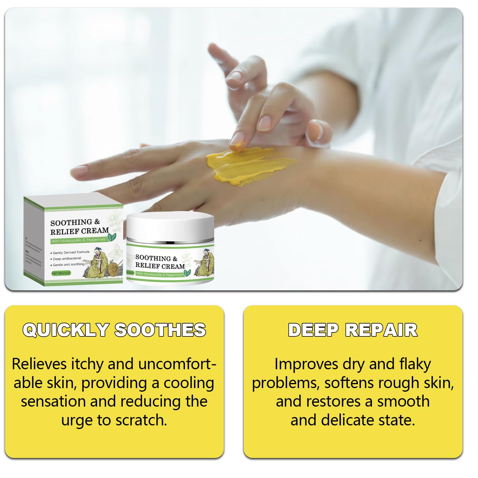 3 Pcs Soothing Relief Cream,Natural Hydrating & Cooling Ointment,30g/1.06oz