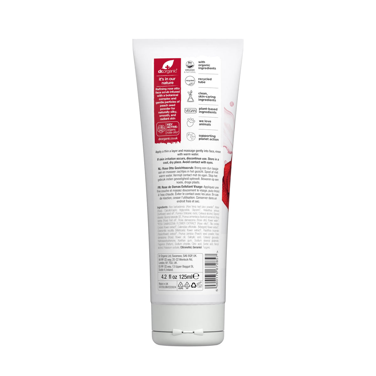Dr Organic Rose Otto Face Scrub - Dr. Organic Official Imagery - 3