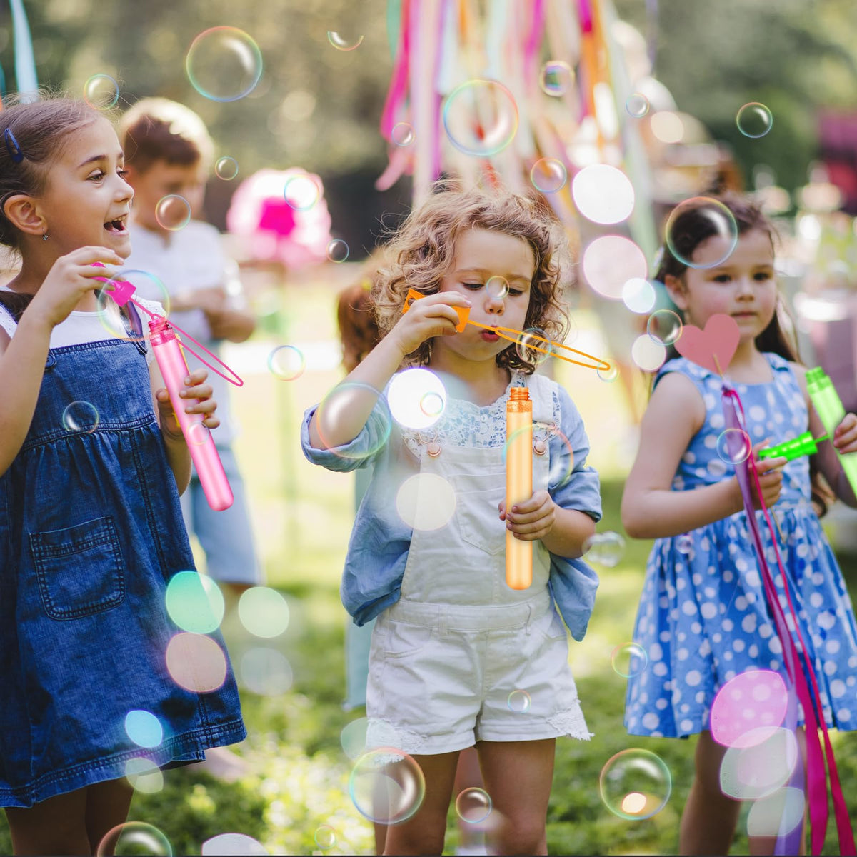 48 Pcs Bubble Wands Bulk in 6 Colors Summer Toys Party - Letapapa Official Imagery - 3