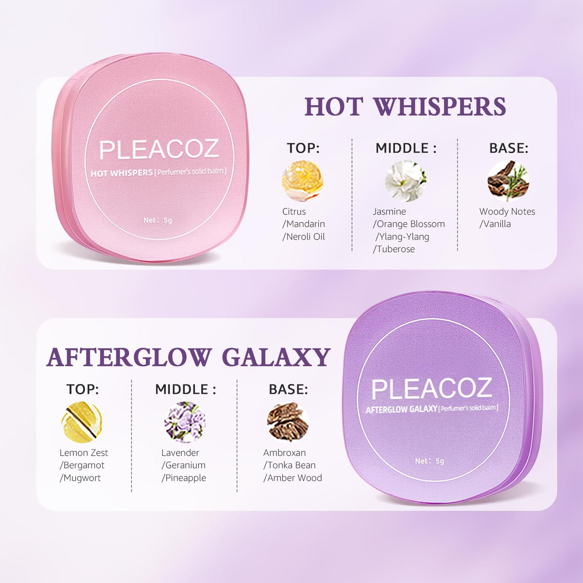 Solid Perfume for Women 2 Pack Floral Scent Travel Size - Pleacoz Official Imagery - 6