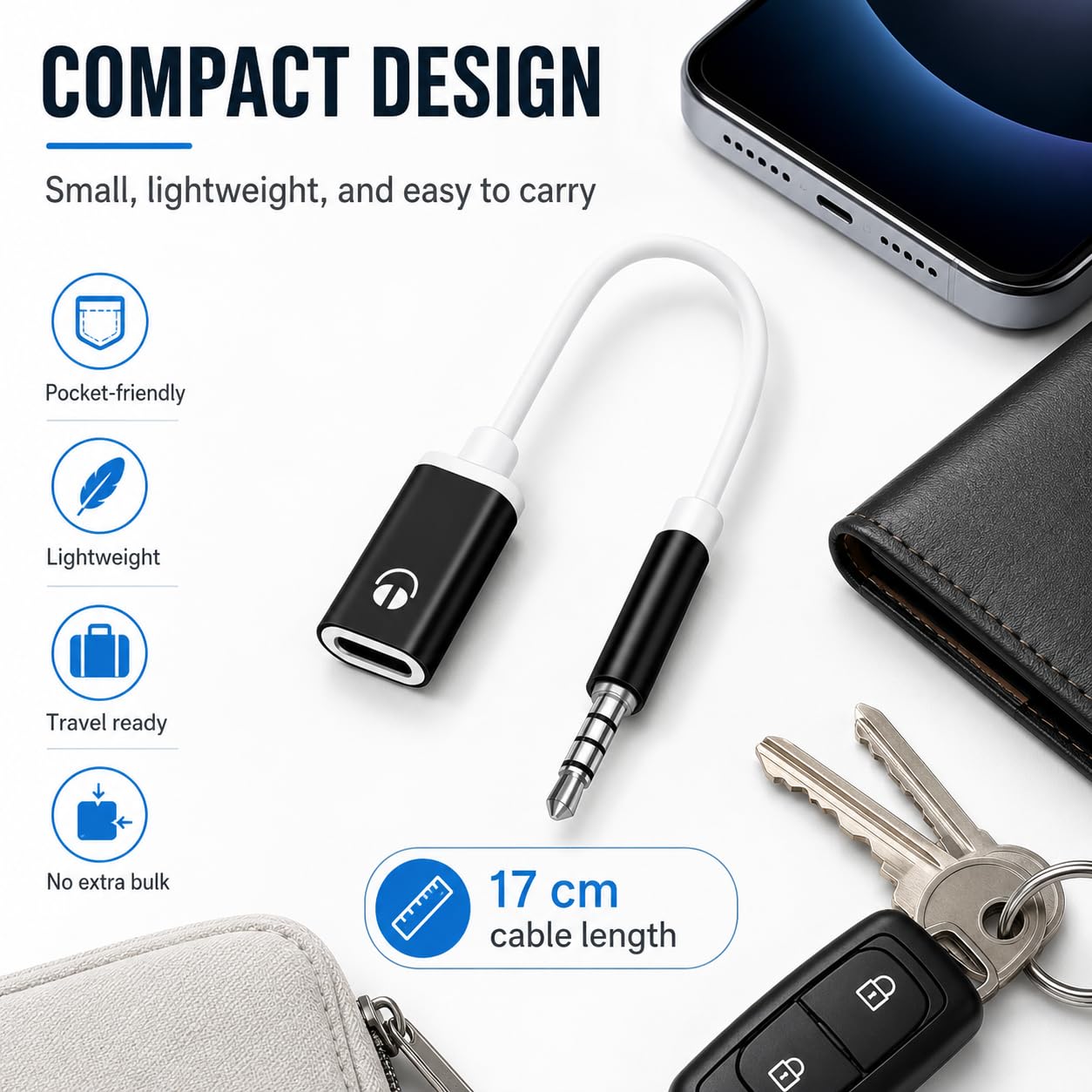 Zenarao USB C to 3.5mm Analog Audio Adapter, Pure Analog Signal H by Zenarao - Angle View 5