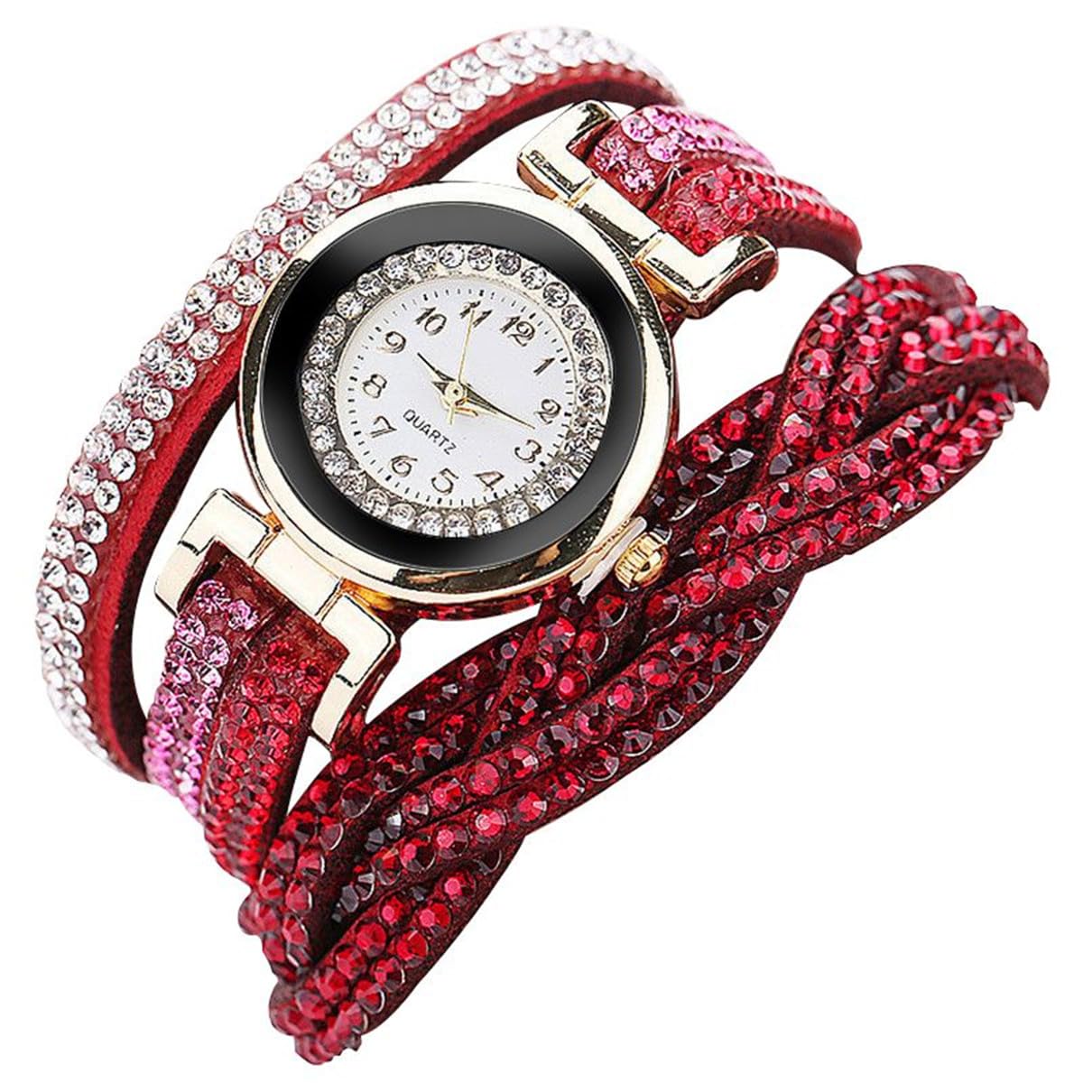 Women Ladies Wholesale 6 Pack Diamond Watch Set Lot Leather - CdyBox Official Imagery - 6