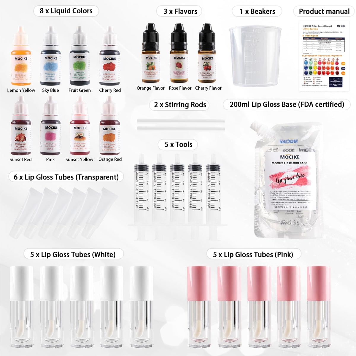 MOCIKE DIY Lip Gloss Making kit for Adult Gifts - MOCIKE Official Imagery - 3