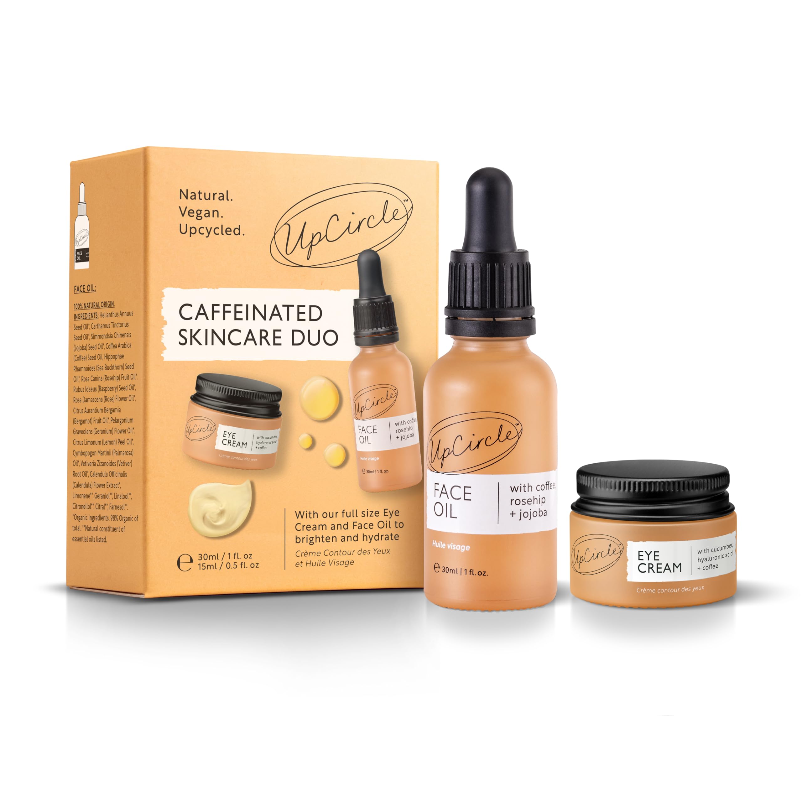 UpCircle Caffeinated Duo – Our Face Oil and Eye Cream Duo – Vitamin C, - UPCIRCLE Official Product View 2