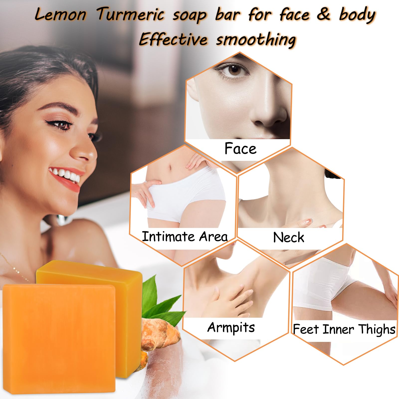 tovaginsh 3Packs Turmeric Soap Bar, Organic Tumeric Soap for Face and Body, - tovaginsh Official Product View 5