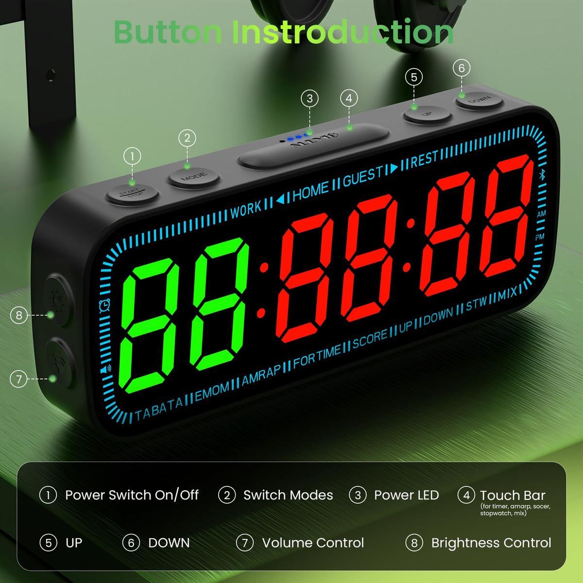 Gym Timer Clock Bluetooth App Controlled Magnetic Workout - SLEVIO TIMER Official Imagery - 7